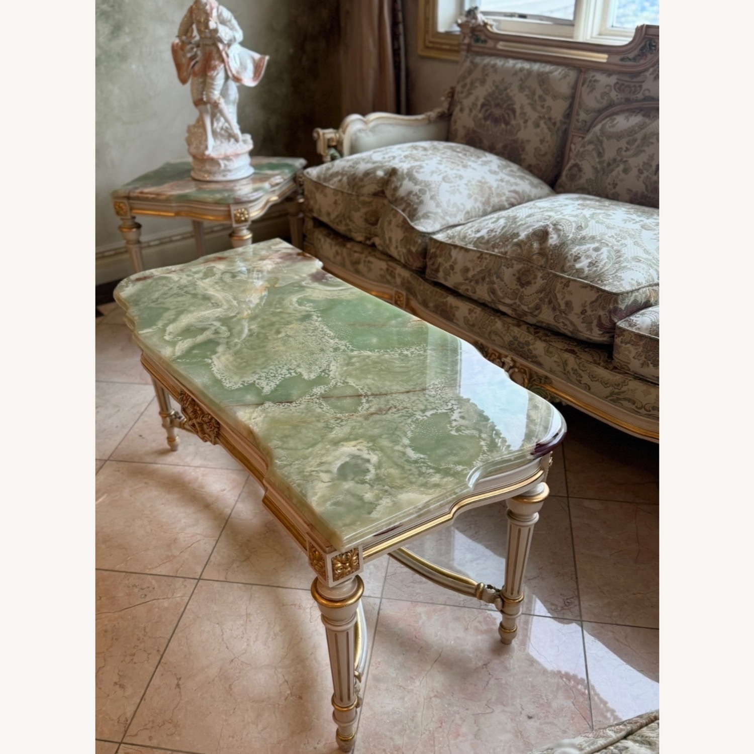 Vintage 3p Italian Louis XV Coffee End Table Set - image-6