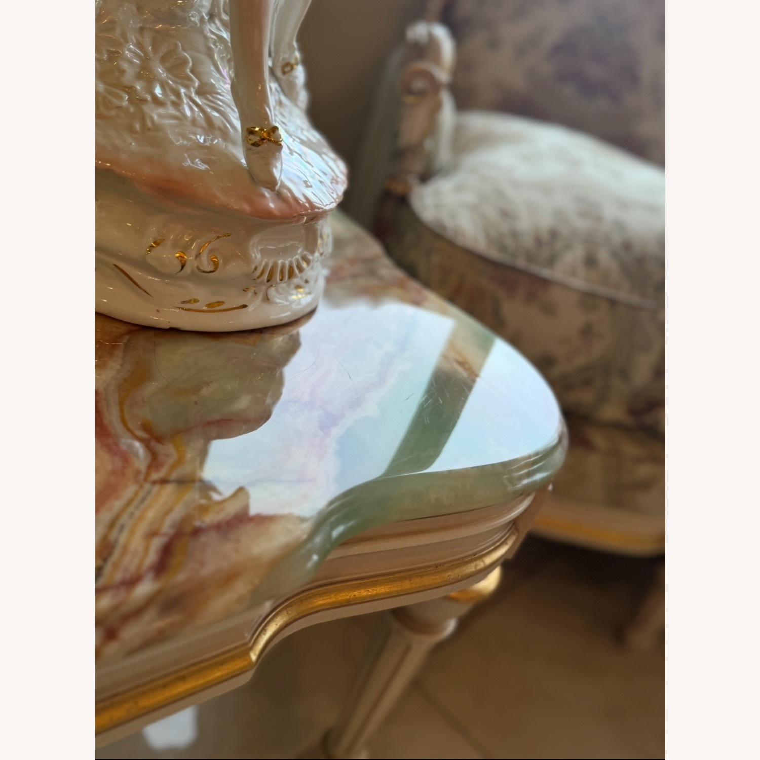 Vintage 3p Italian Louis XV Coffee End Table Set - image-7