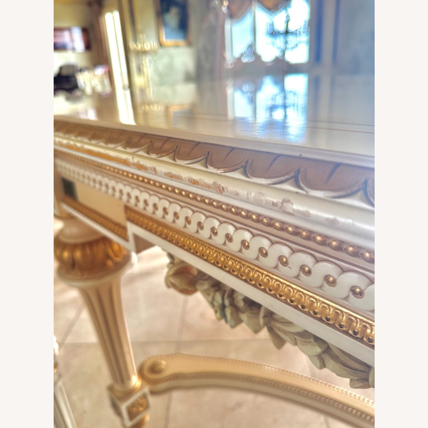 Vintage 11p Italian Rococo Dining Table Set  - image-10