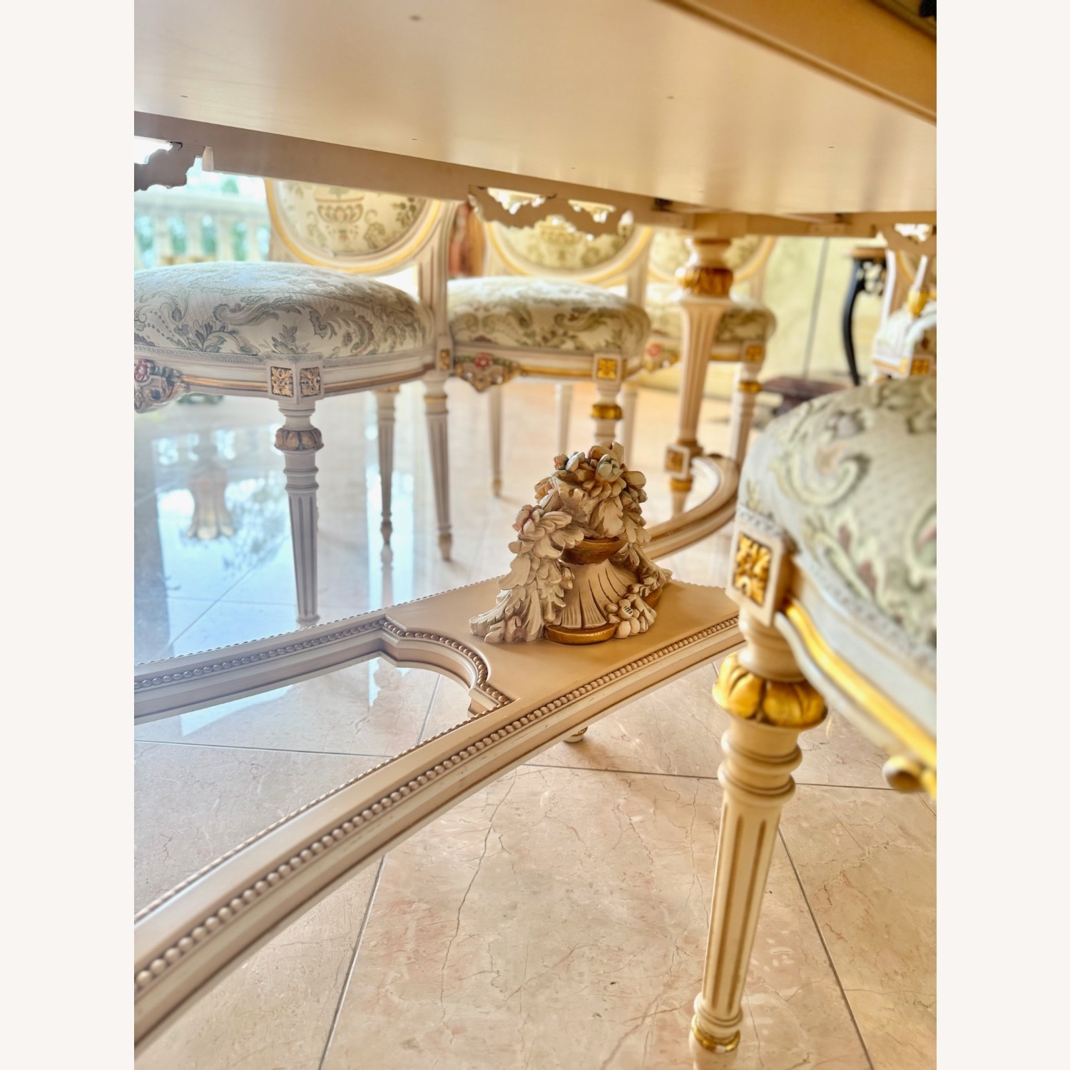 Vintage 11p Italian Rococo Dining Table Set  - image-2