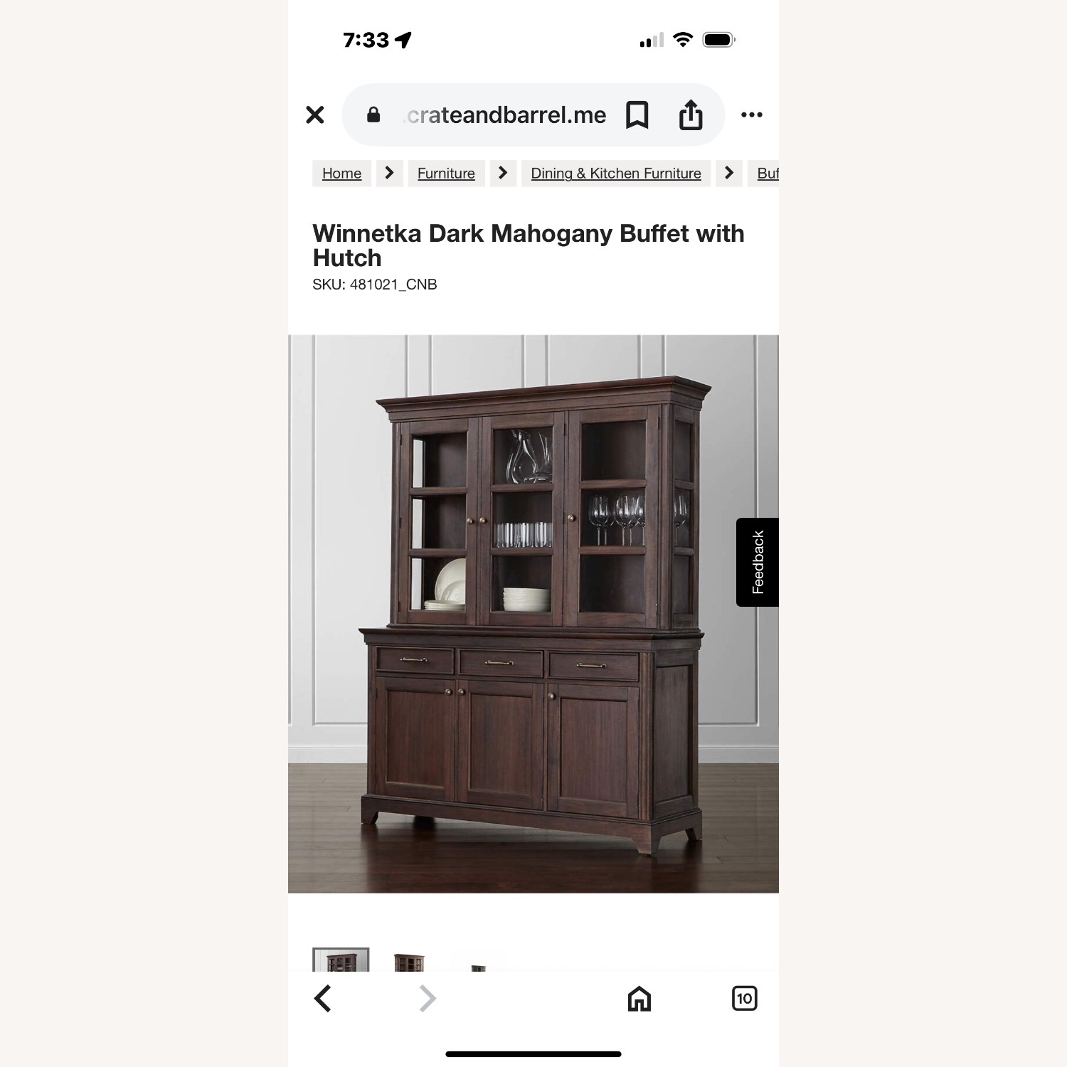 Crate and Barrel Winnetka Buffet - image-1