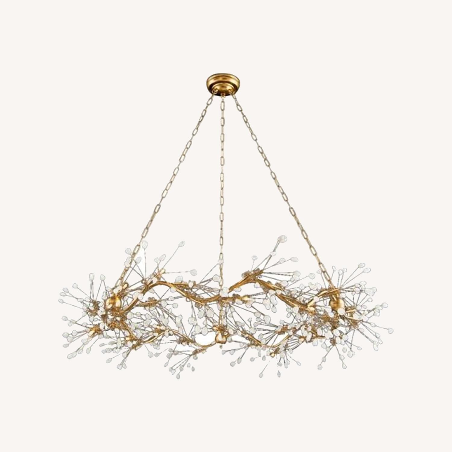 Gold Iron Crystal 12 Light Pendant - image-0