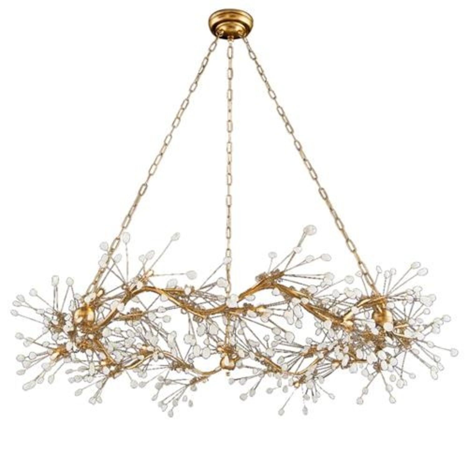 Gold Iron Crystal 12 Light Pendant - image-4