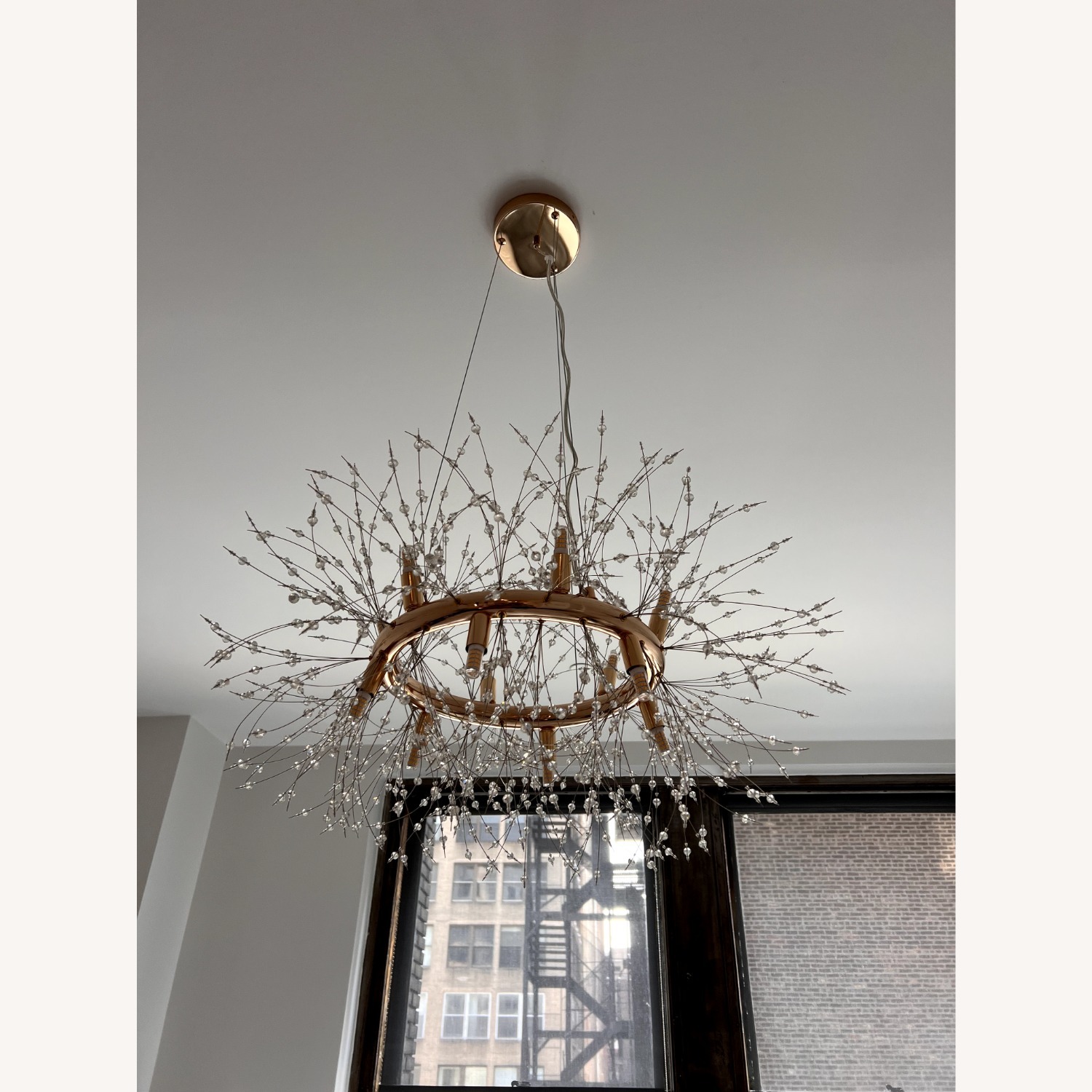 Gold Iron Crystal 12 Light Pendant - image-3