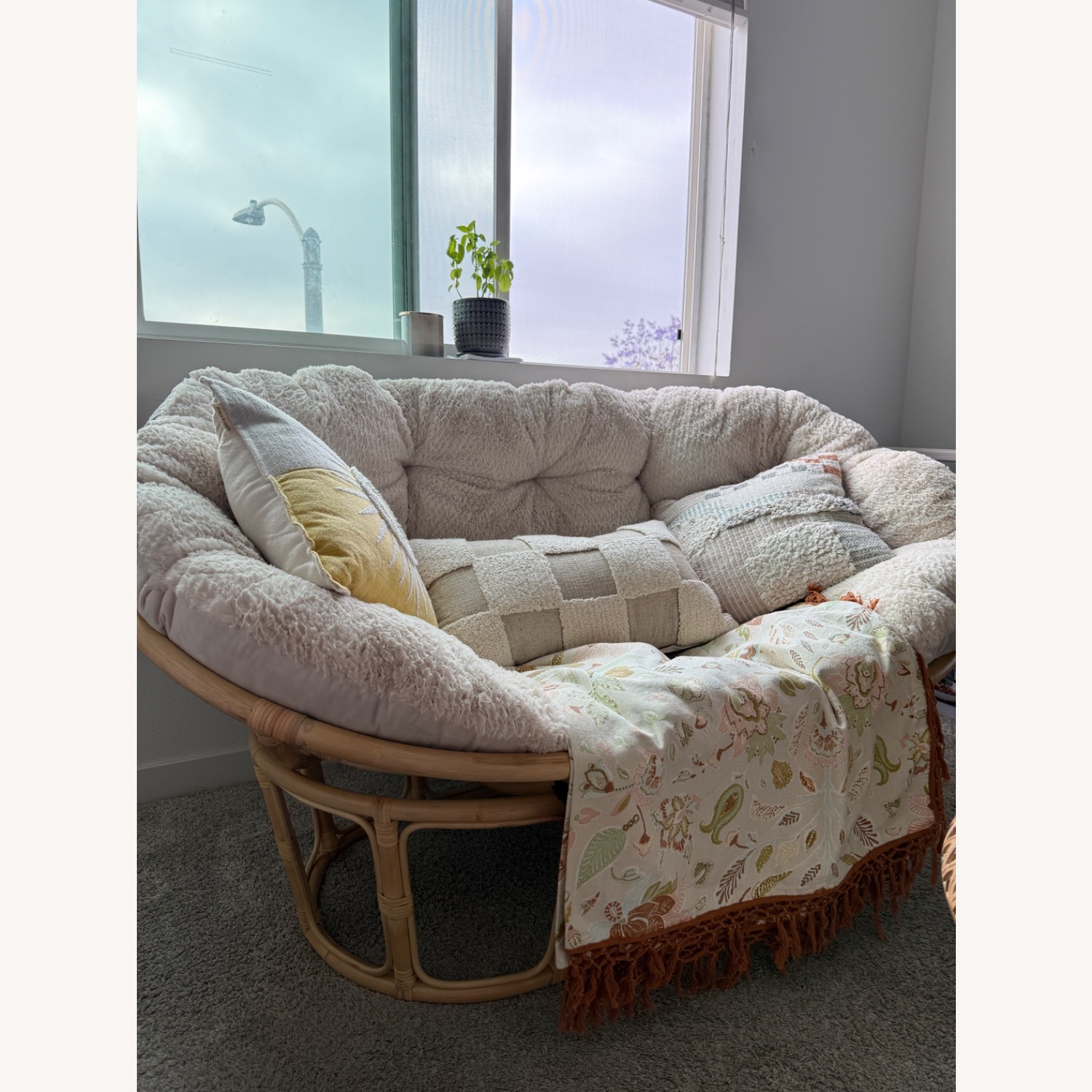 Rattan Double Papasan Chair - image-1