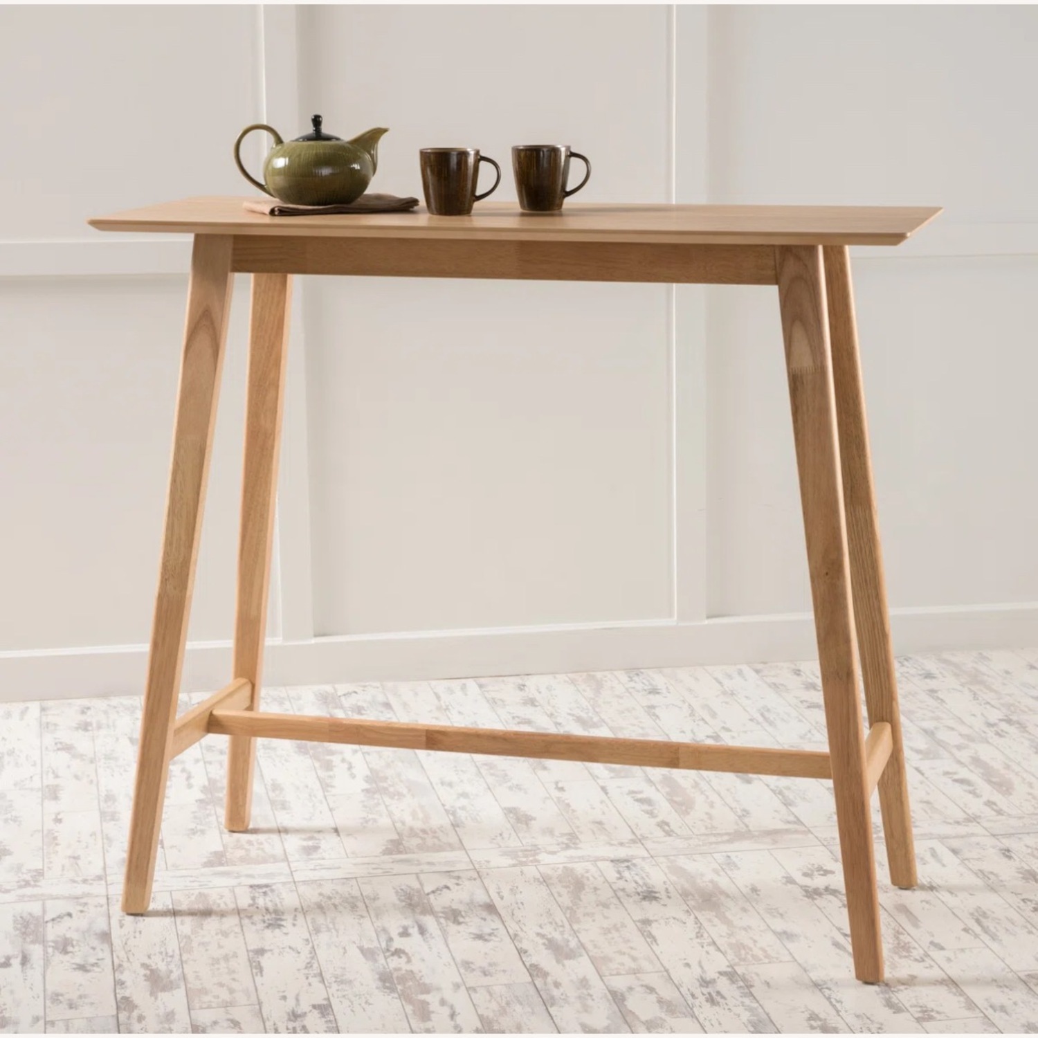 Wooden Bar Table and High Stools - image-1
