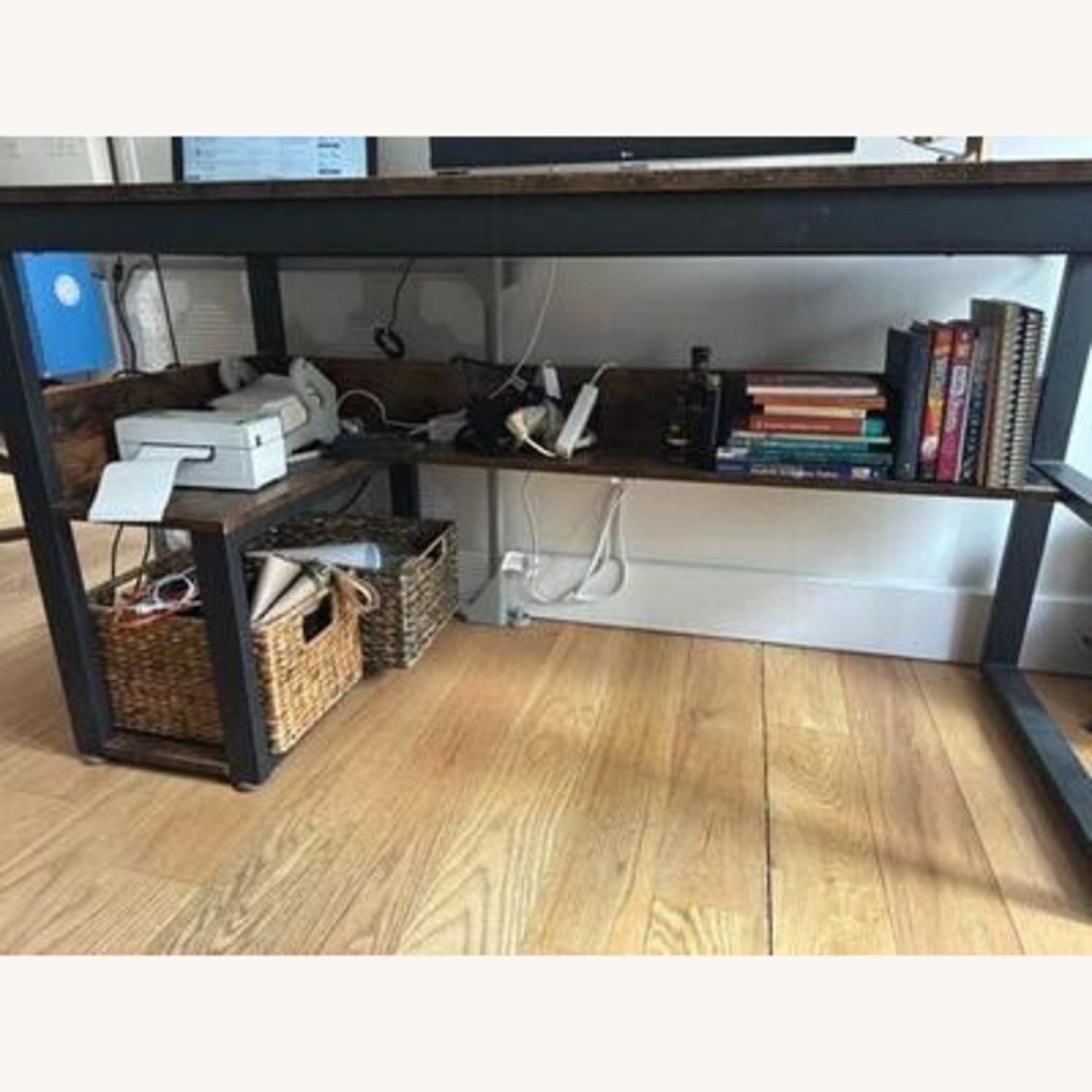 Wooden Computer Desk with Shelves - image-3