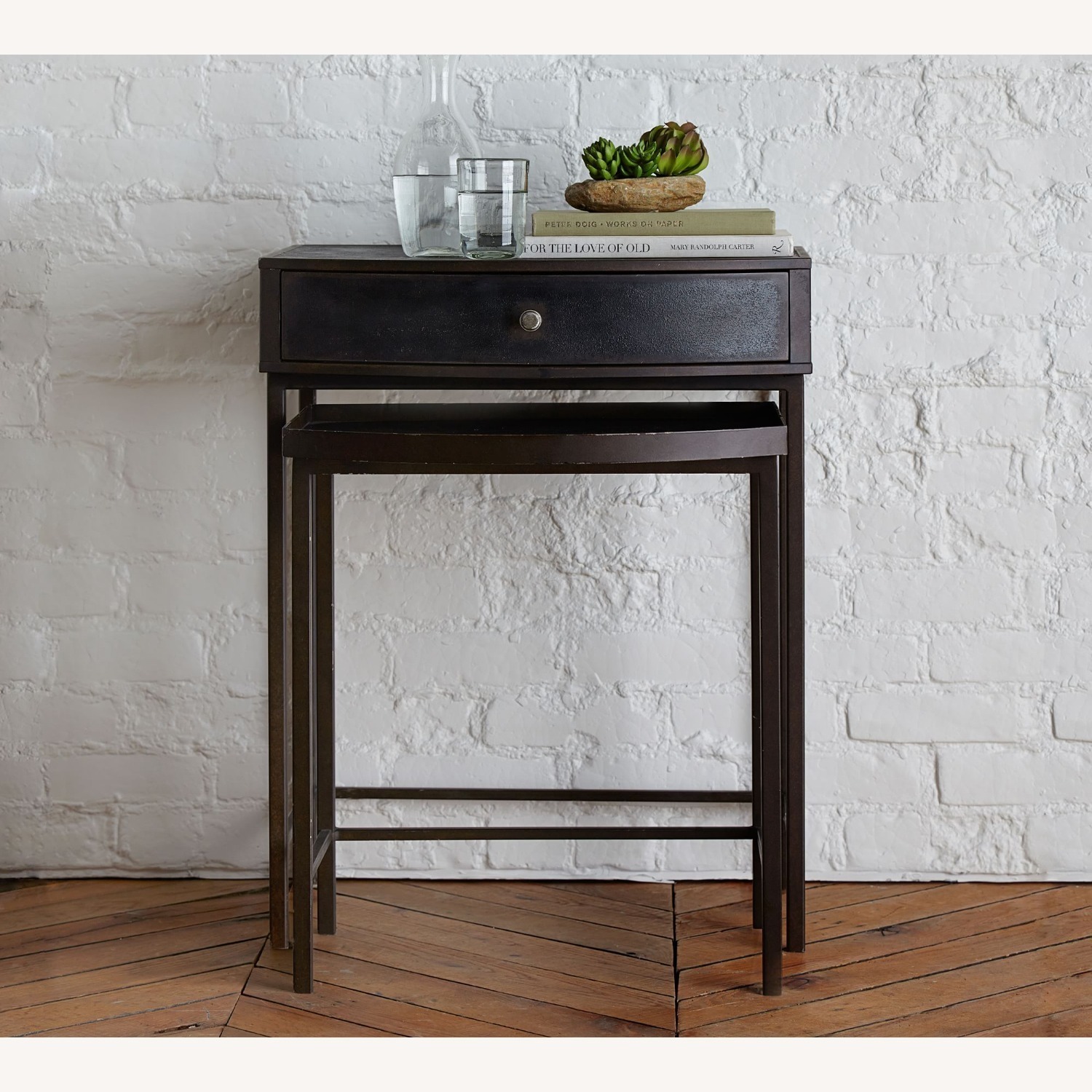 Pottery Barn Woodrow Metal Nesting Nightstand(24") - image-3