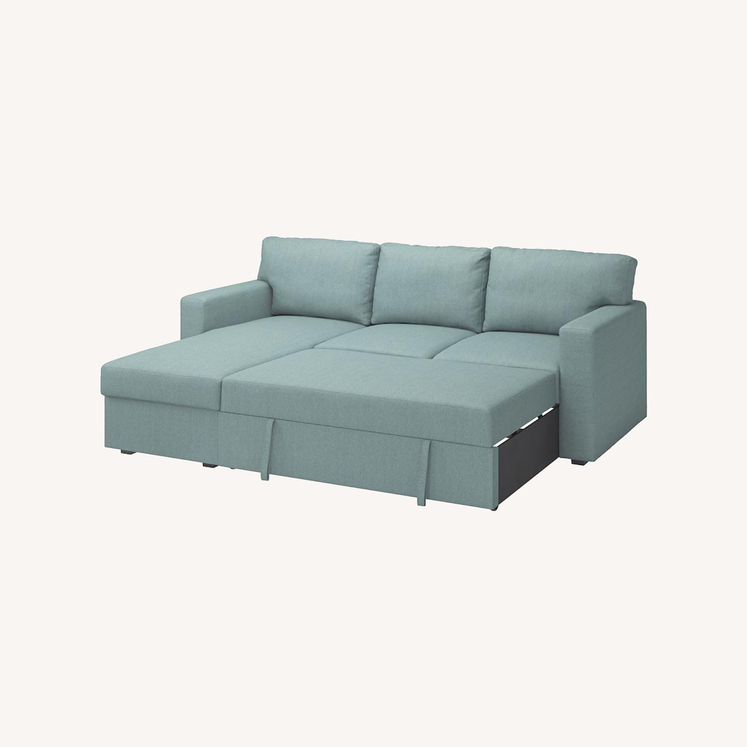 3-seat Sleeper Sofa Turquoise - image-0