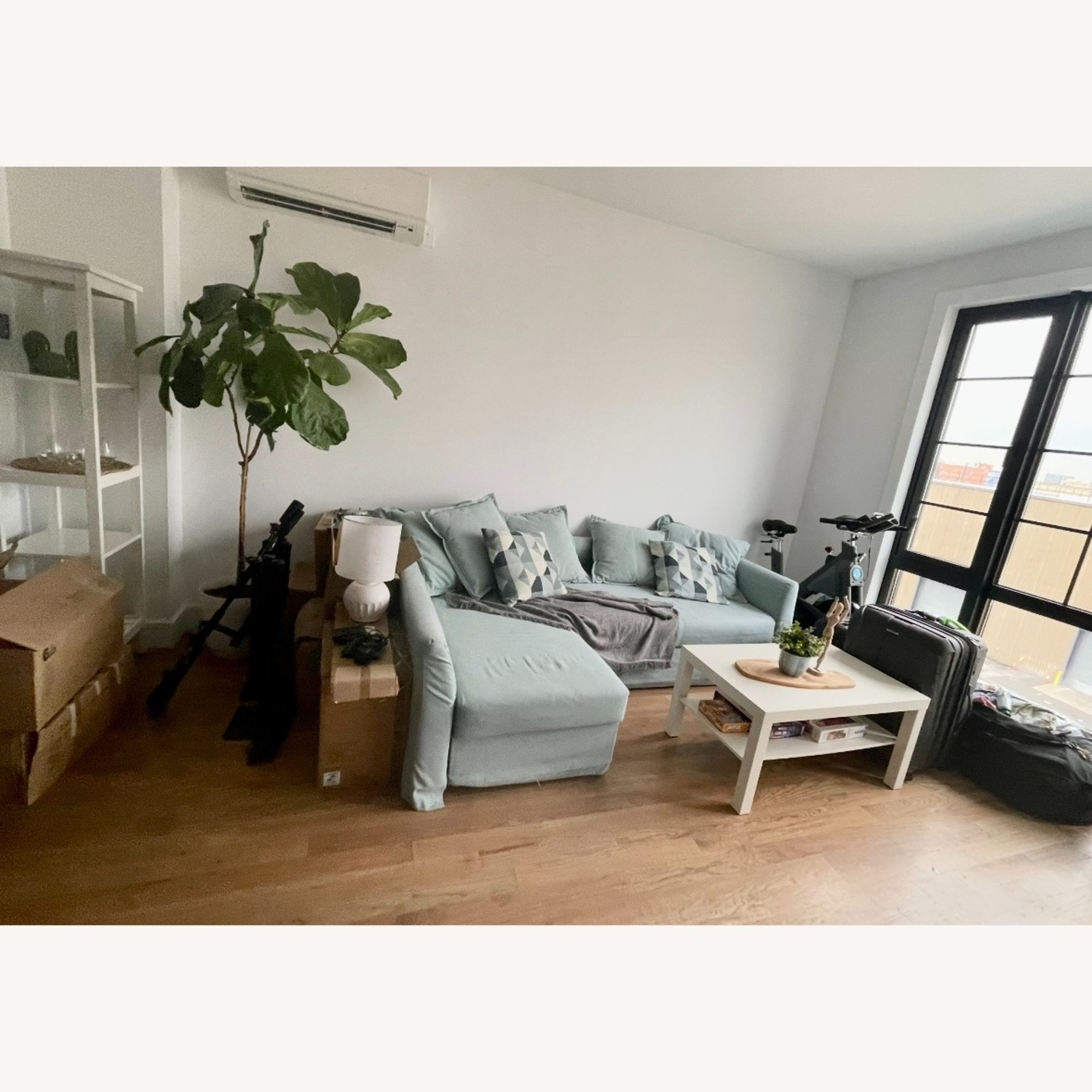 3-seat Sleeper Sofa Turquoise - image-2