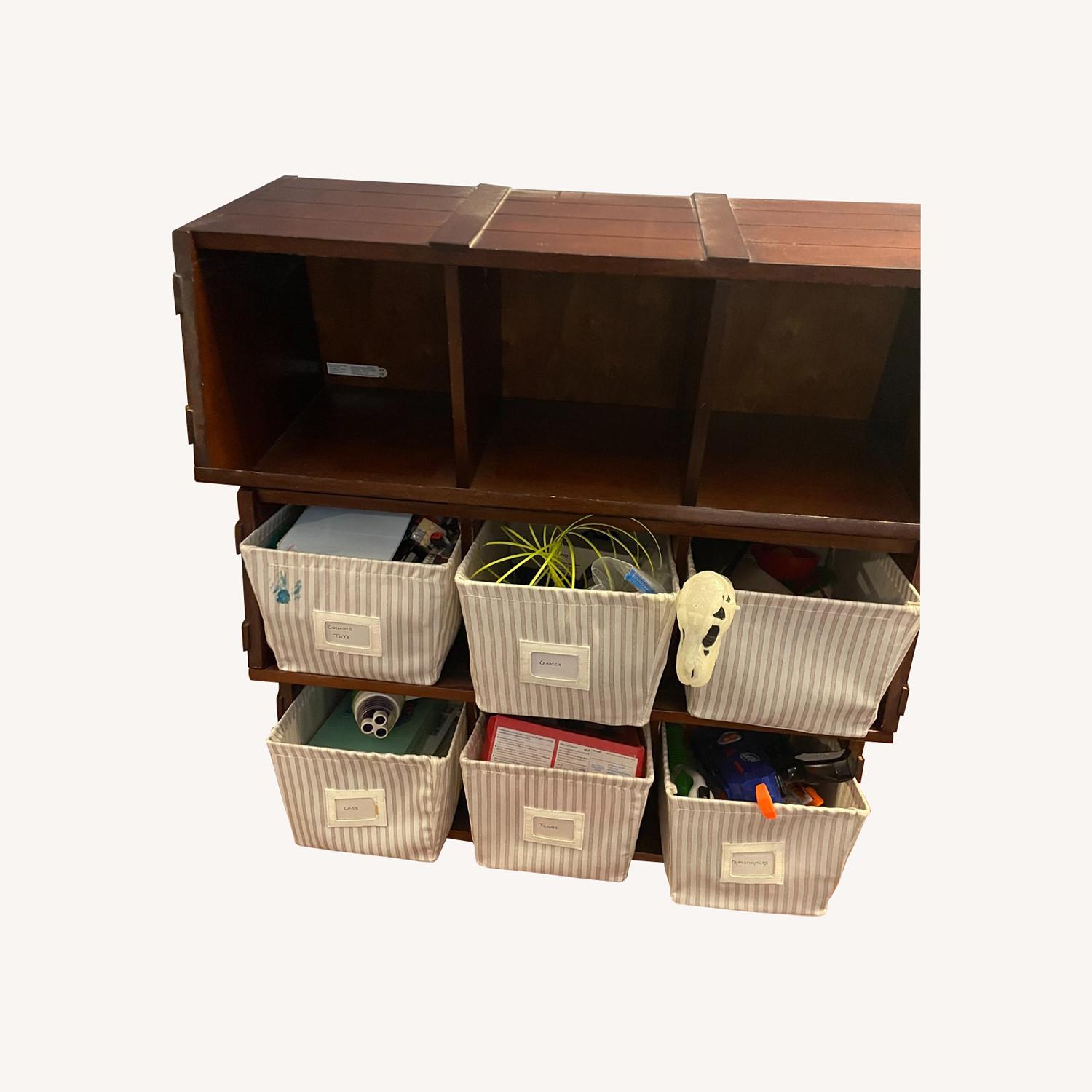 Pottery Barn Kids Toy Storage Unit Dark Brown - image-0
