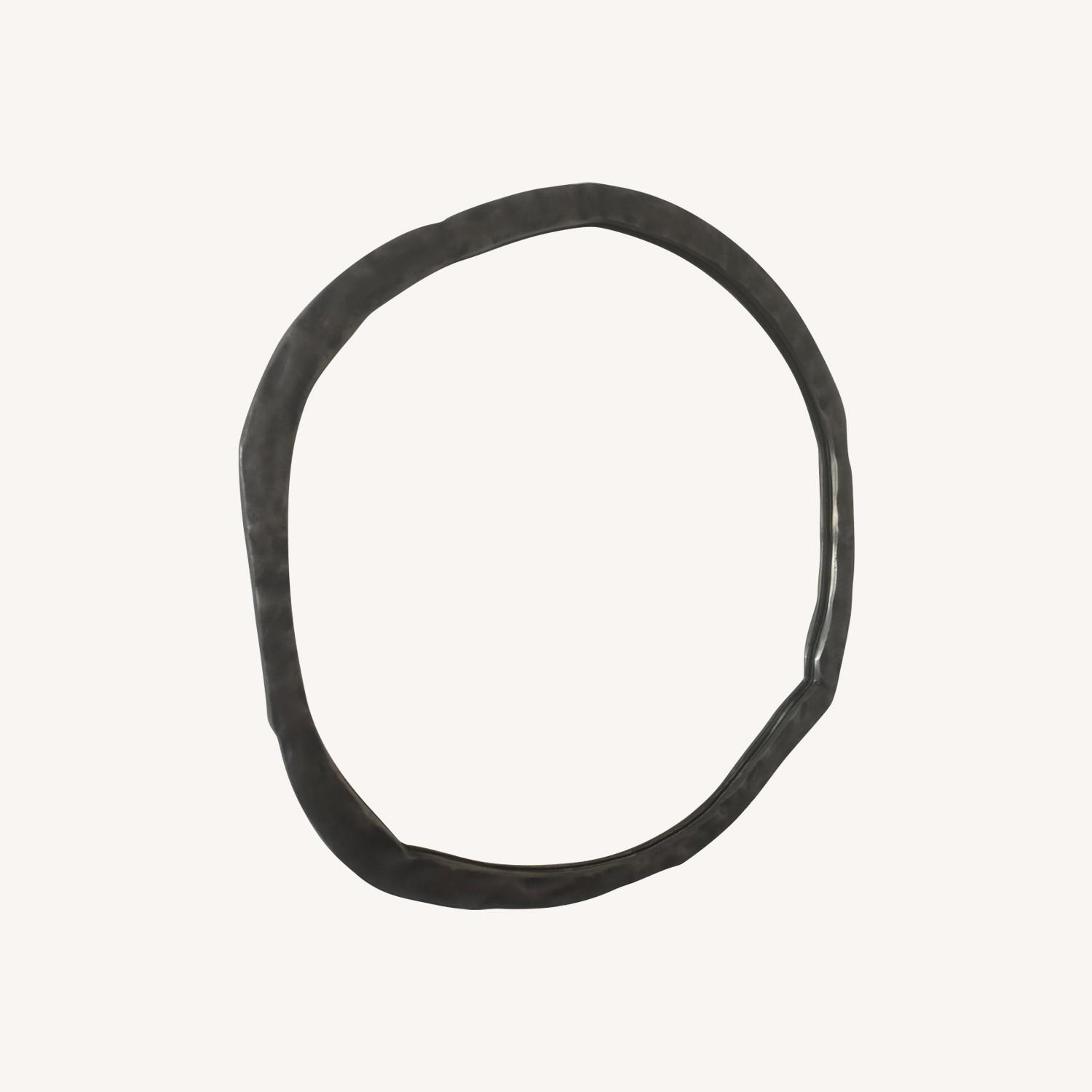 CB2 Abel Black Round Wall Mirror 34" - image-0