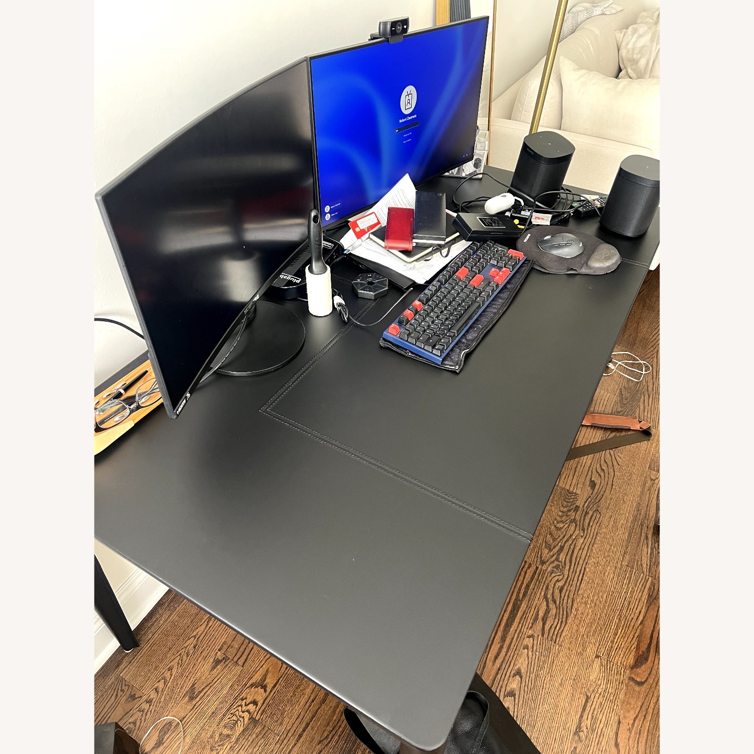 Design Within Reach Vella Leather Desk - image-3