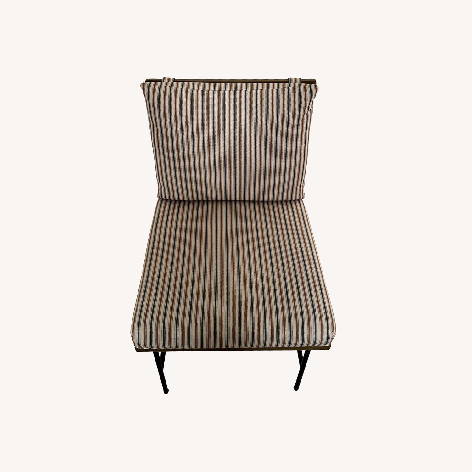 Solid Oak & Iron Base Desk Chair w Custom Cushion - image-0