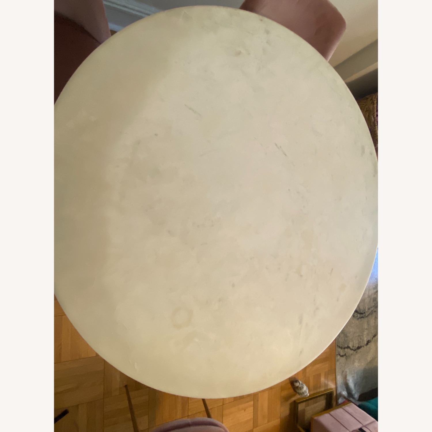 West Elm Silhouette Pedestal Marble Table - image-3