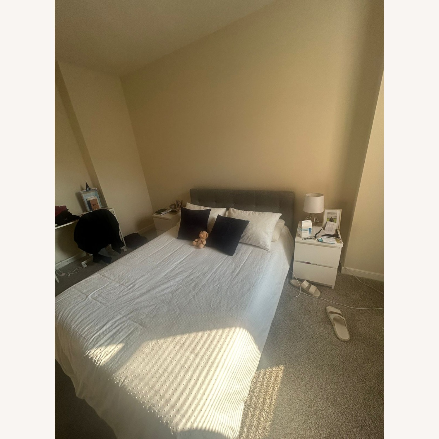 IKEA Idanas Queen Upholstered Bed Frame with Headboard - image-2