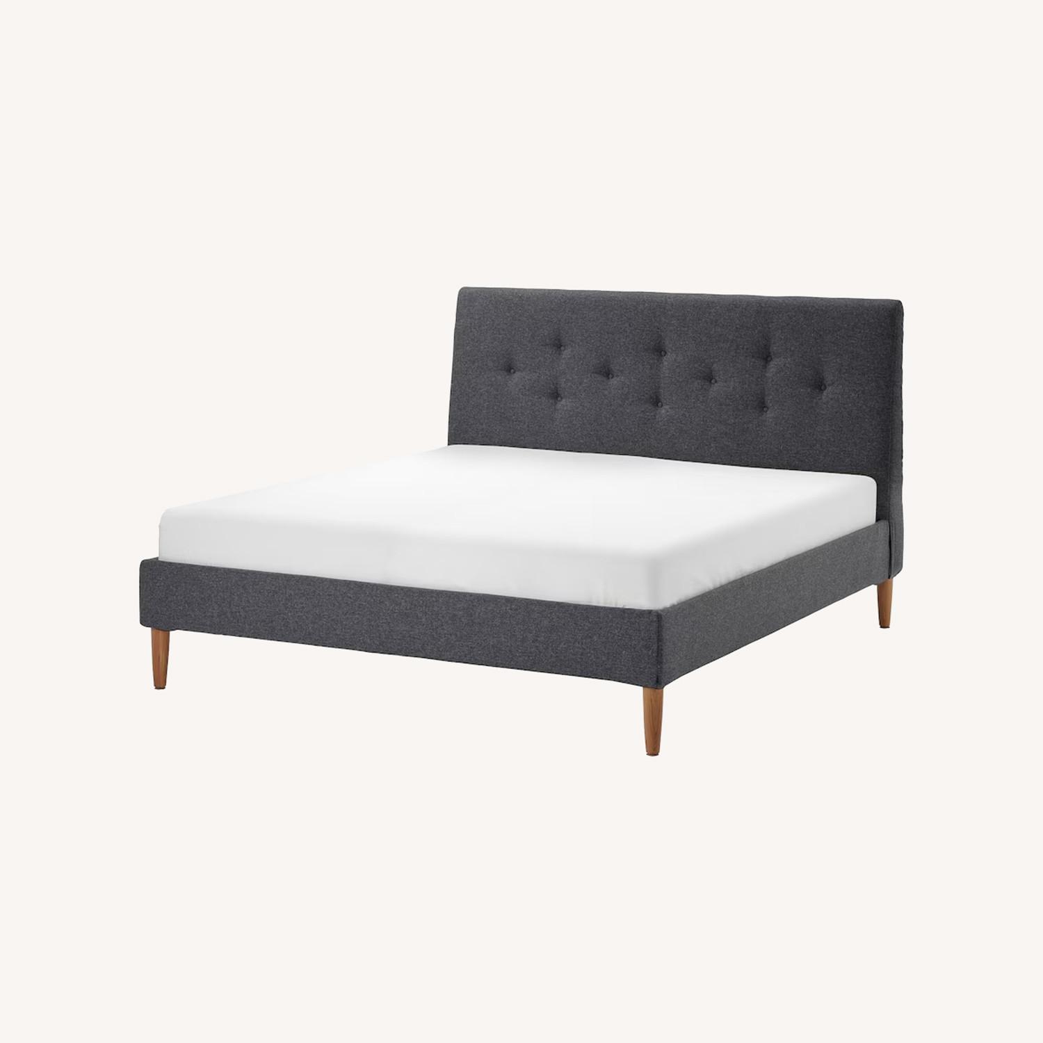IKEA Idanas Queen Upholstered Bed Frame with Headboard - image-0