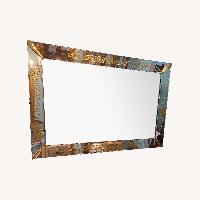 Vintage Rectangular Mirror with Gold Design