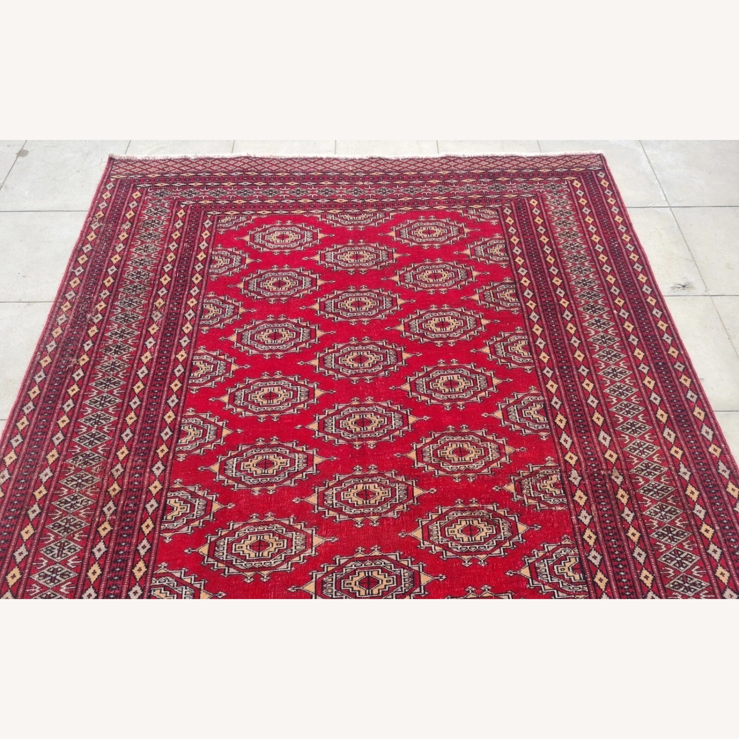 Vintage Pakistani Bokhara Jhaldar Rug 6 x 5 Ft - image-2