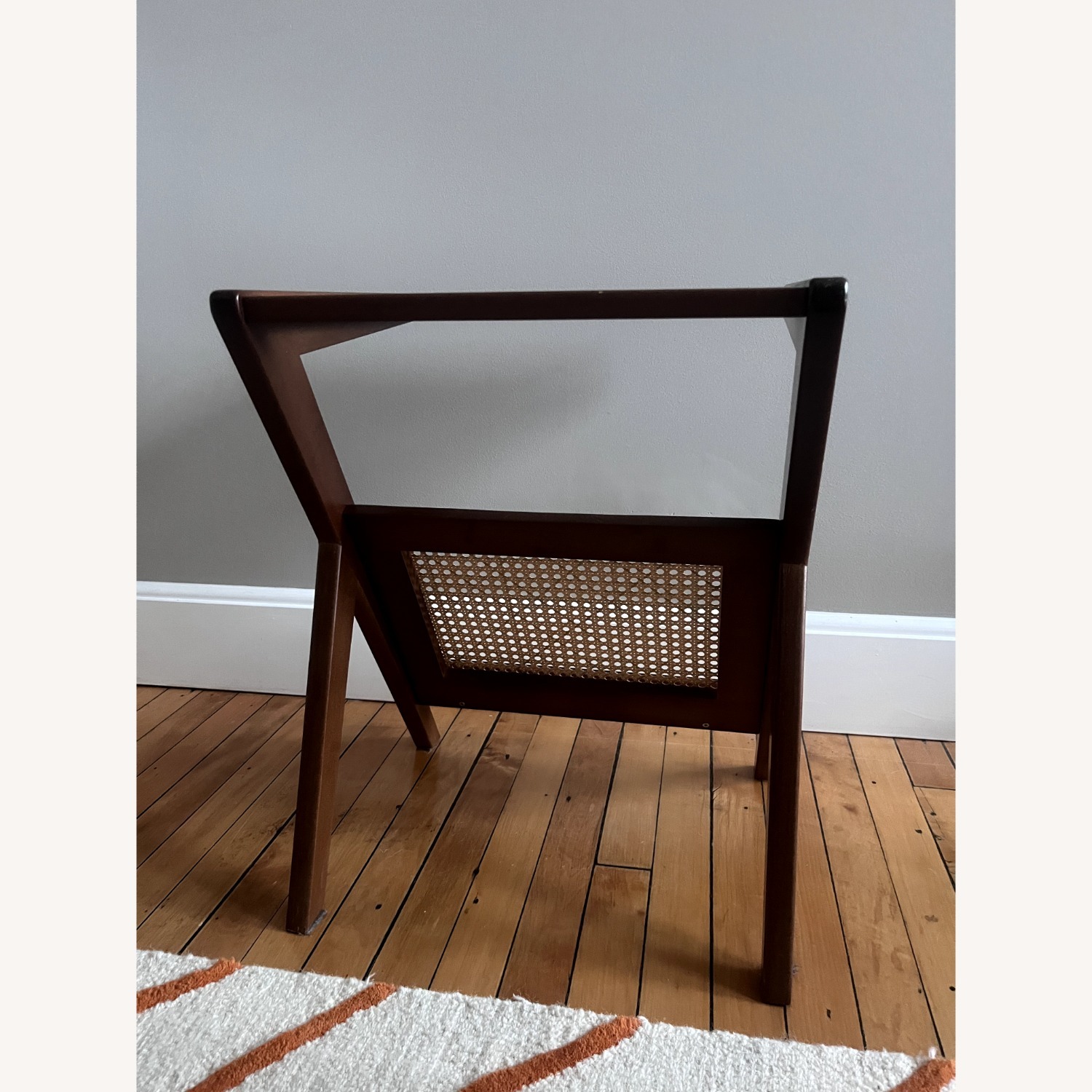 Wood Side Table with Wicker Detail - image-3