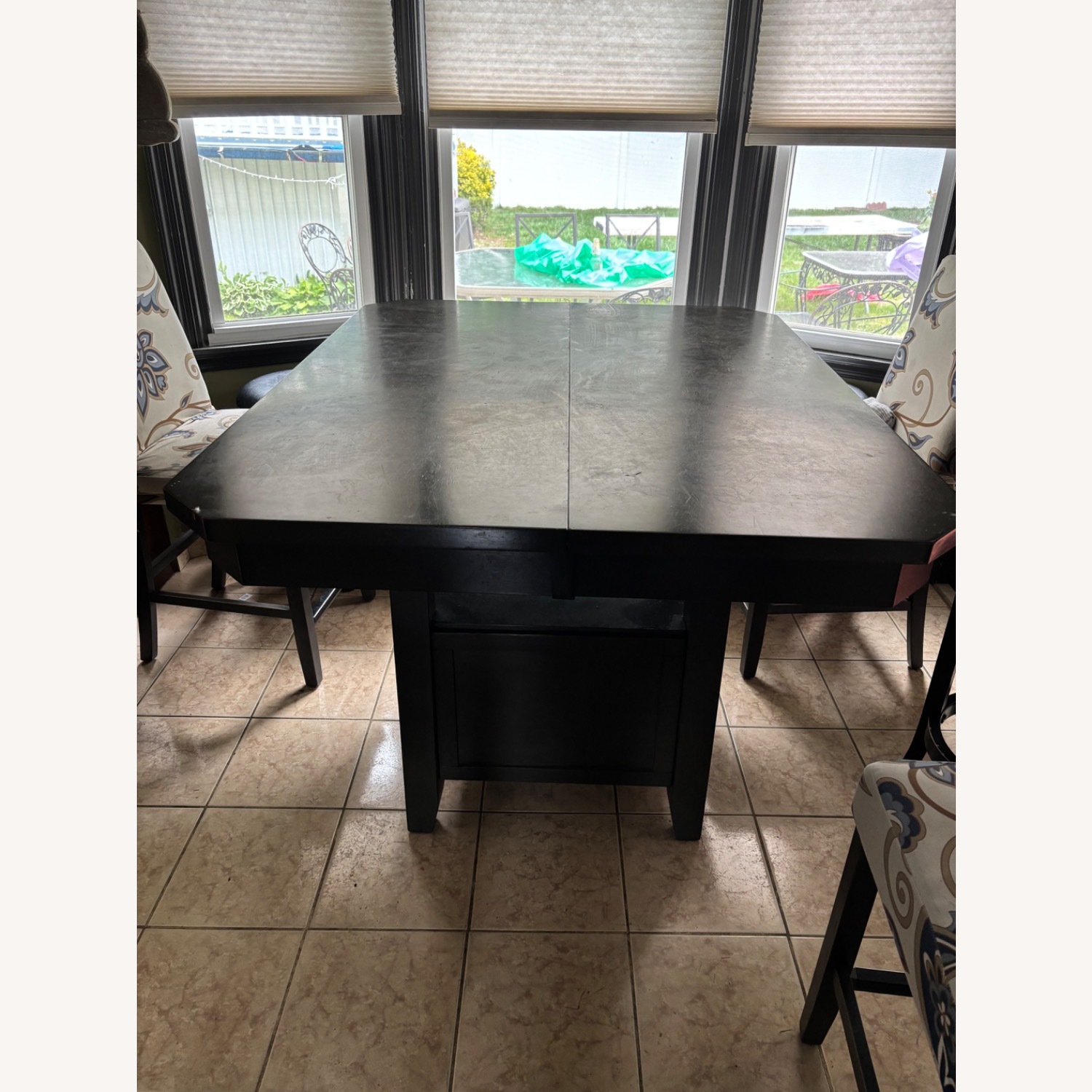 Pub Height Table with 4 Chairs and 2 Benches - image-1