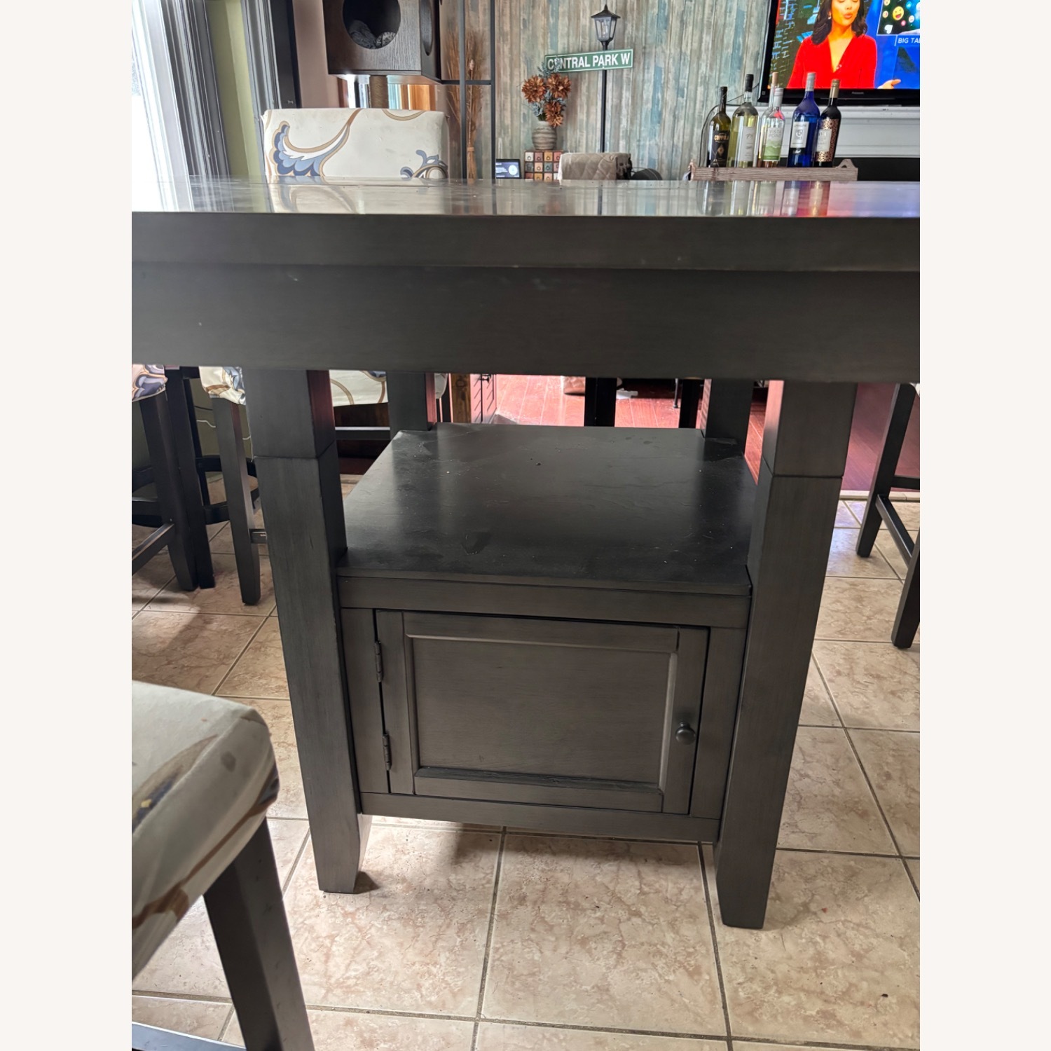 Pub Height Table with 4 Chairs and 2 Benches - image-2