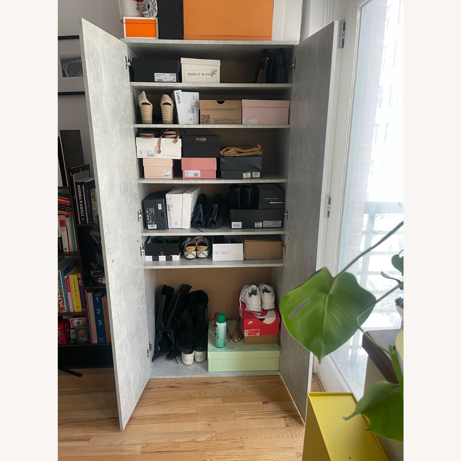 Amazon Gecheer Concrete Grey Large Shoe Cabinet - image-1