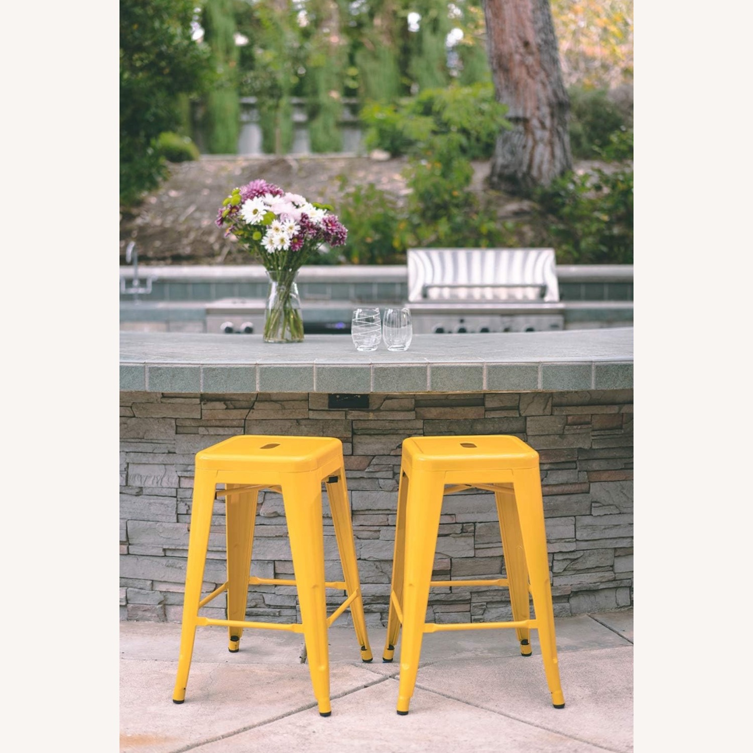 Vintage Wooden High Top Table  - image-2