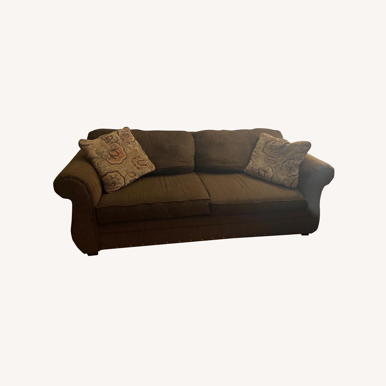 Raymour & Flanigan Dark Brown Couch - image-0
