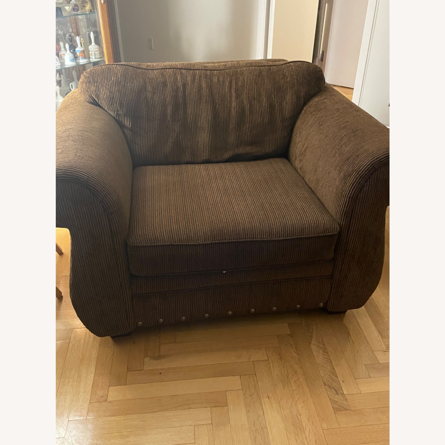 Raymour & Flanigan Oversize Arm Chair and Ottoman - image-1