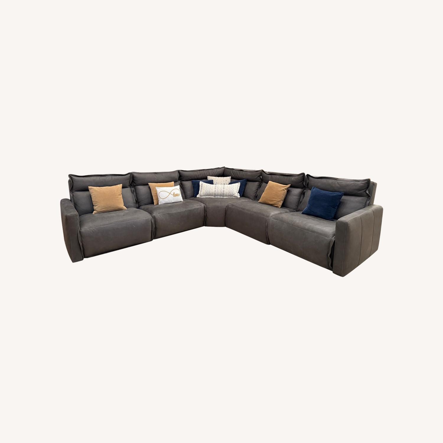 Arhaus Rowland Leather Five-Piece Motion Corner Sectional - image-0
