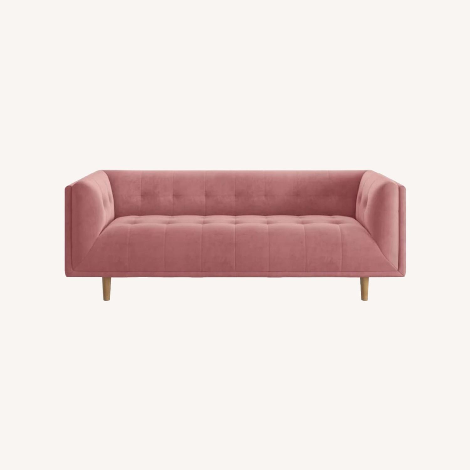 AllModern George 82'' Pink Velvet Sofa - image-0