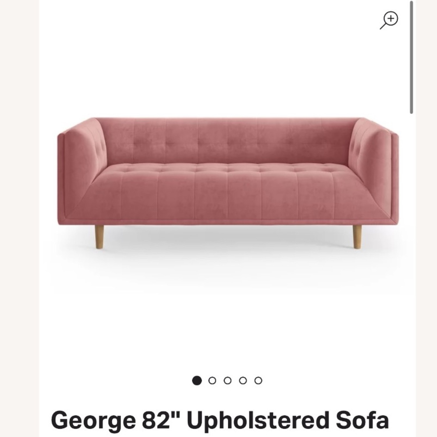 AllModern George 82'' Pink Velvet Sofa - image-4
