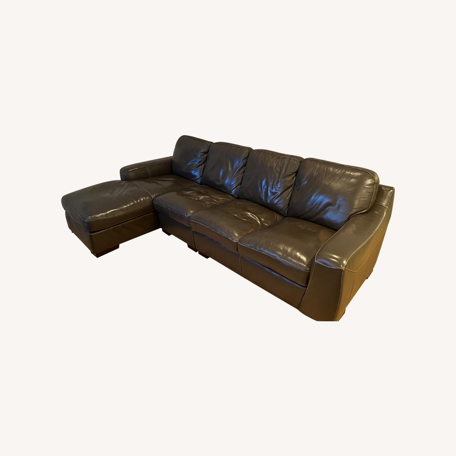 Raymour & Flanigan Leather Sectional - image-0