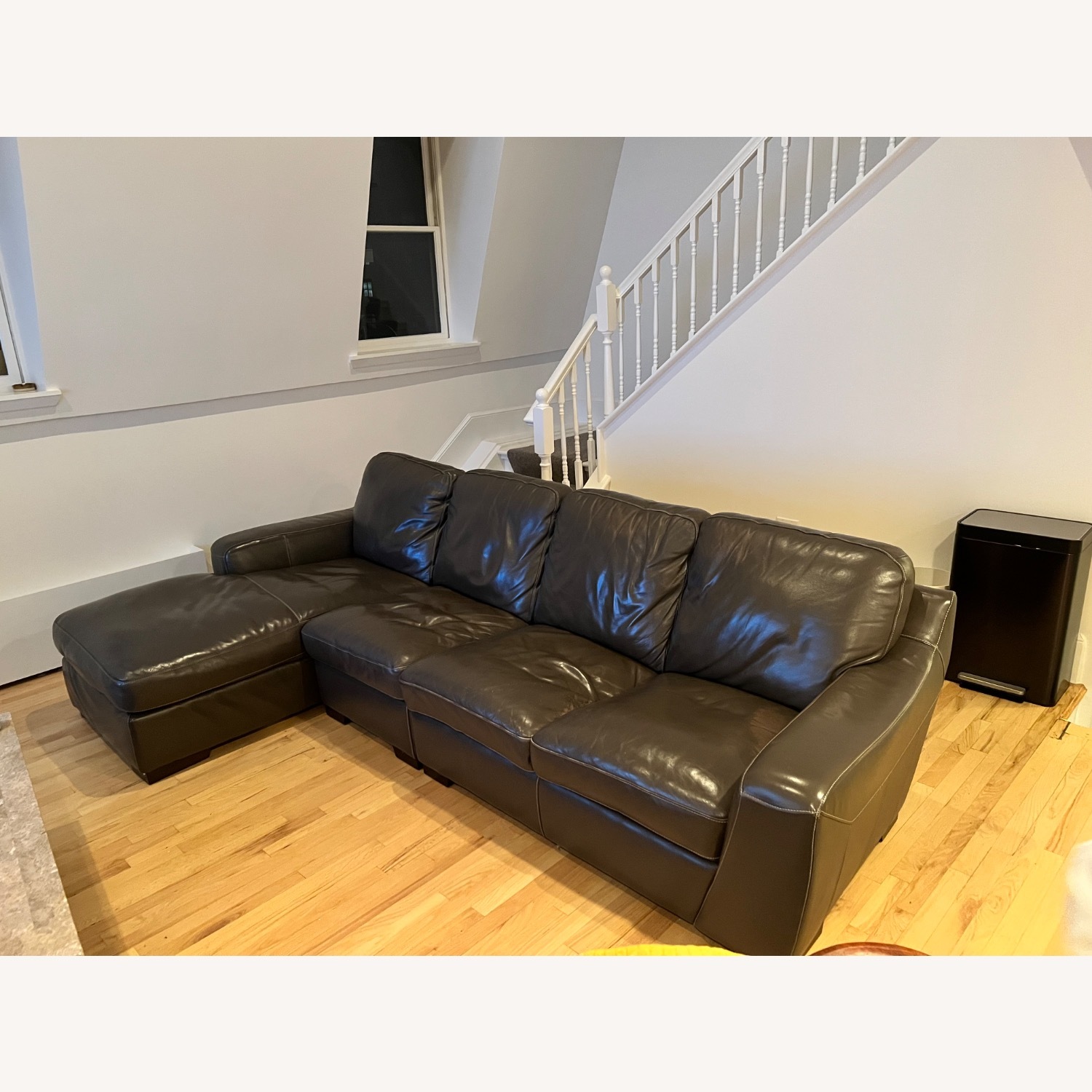 Raymour & Flanigan Leather Sectional - image-1