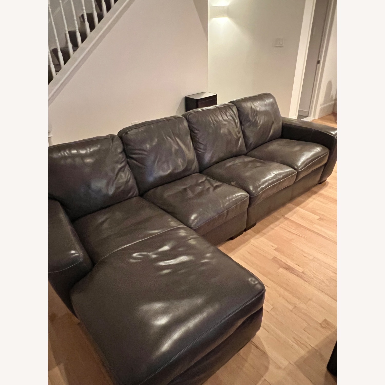 Raymour & Flanigan Leather Sectional - image-3