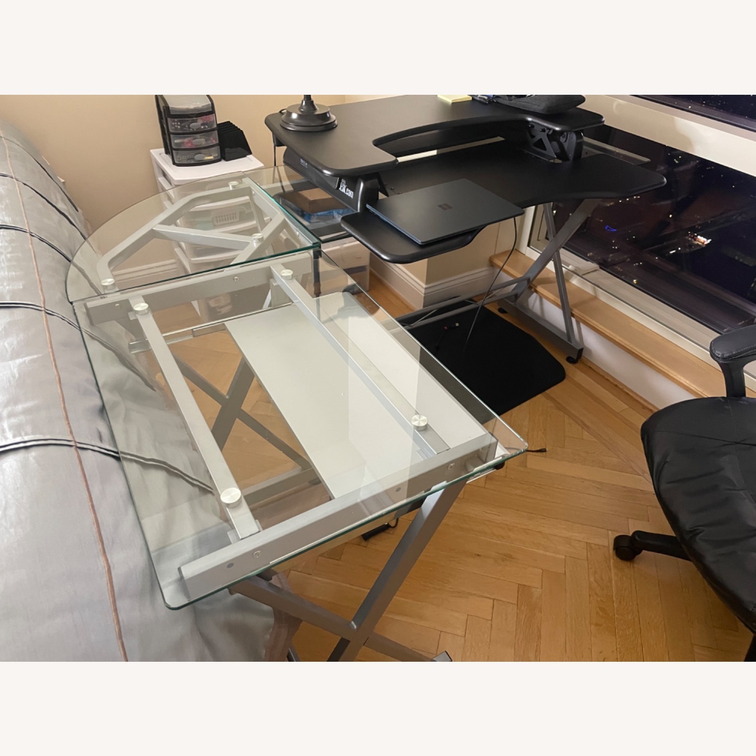 Glass L-Shaped Desk - image-1