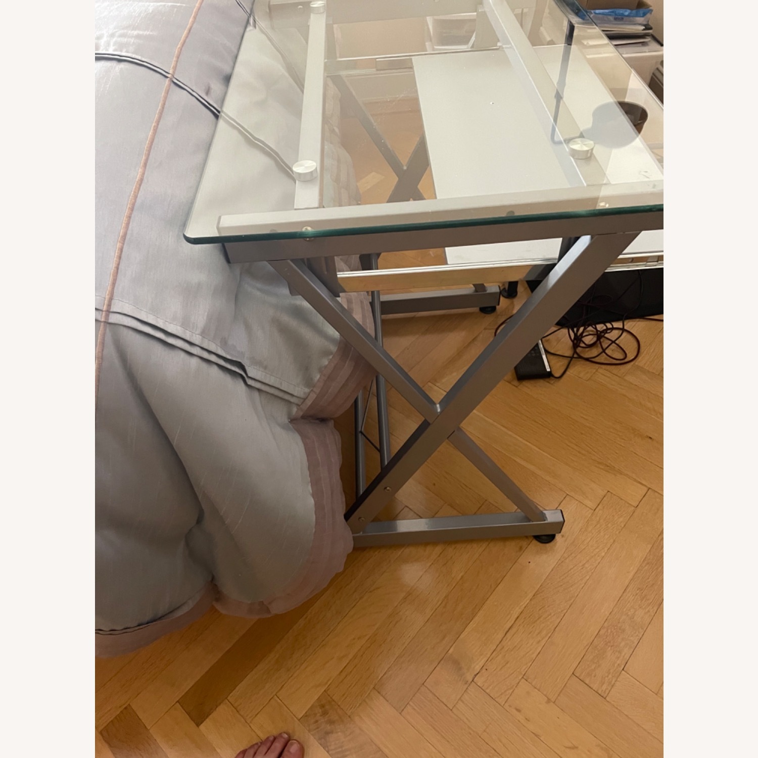 Glass L-Shaped Desk - image-5