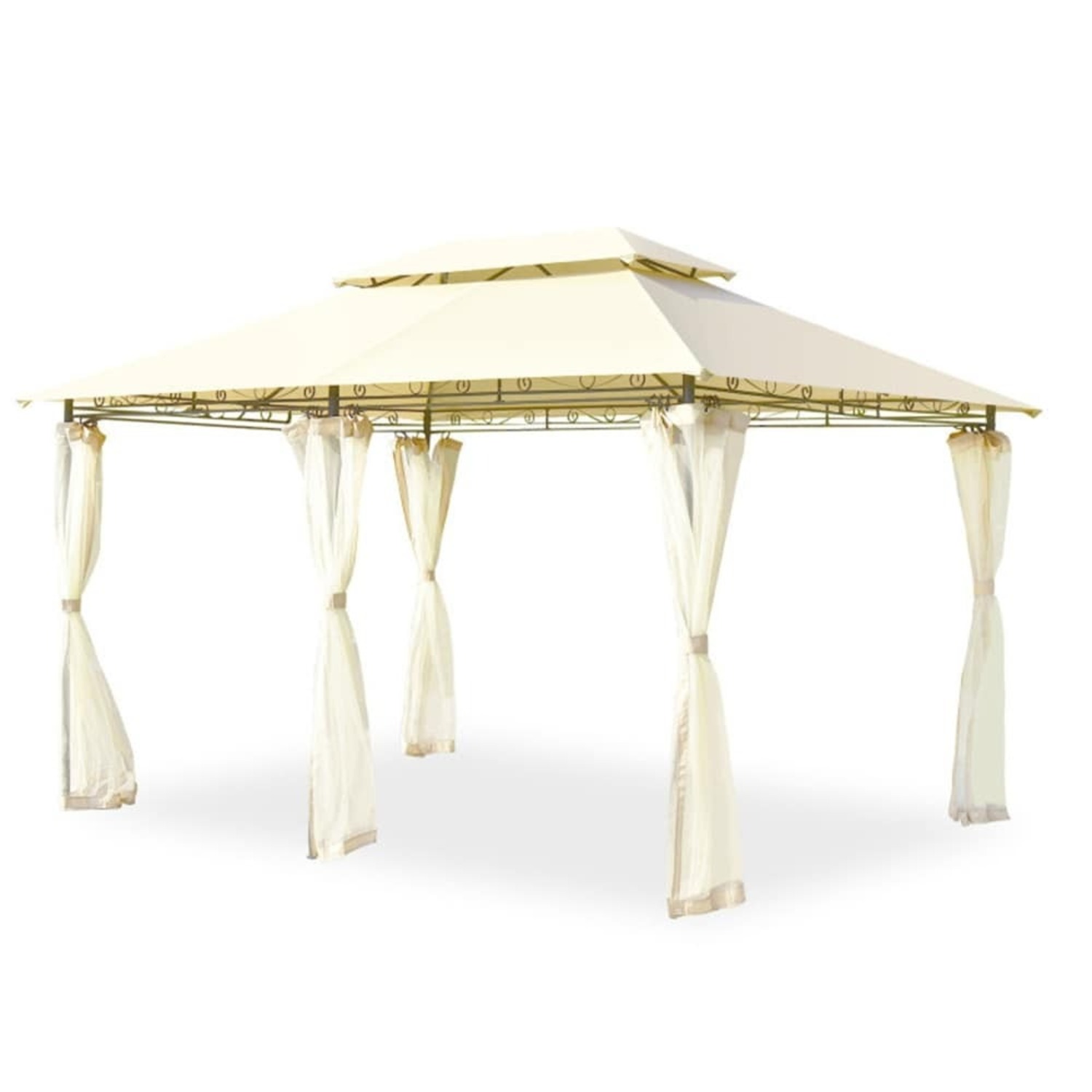 10 x 13 FT Patio Gazebo, 2-Tier Outdoor Gazebo - image-1