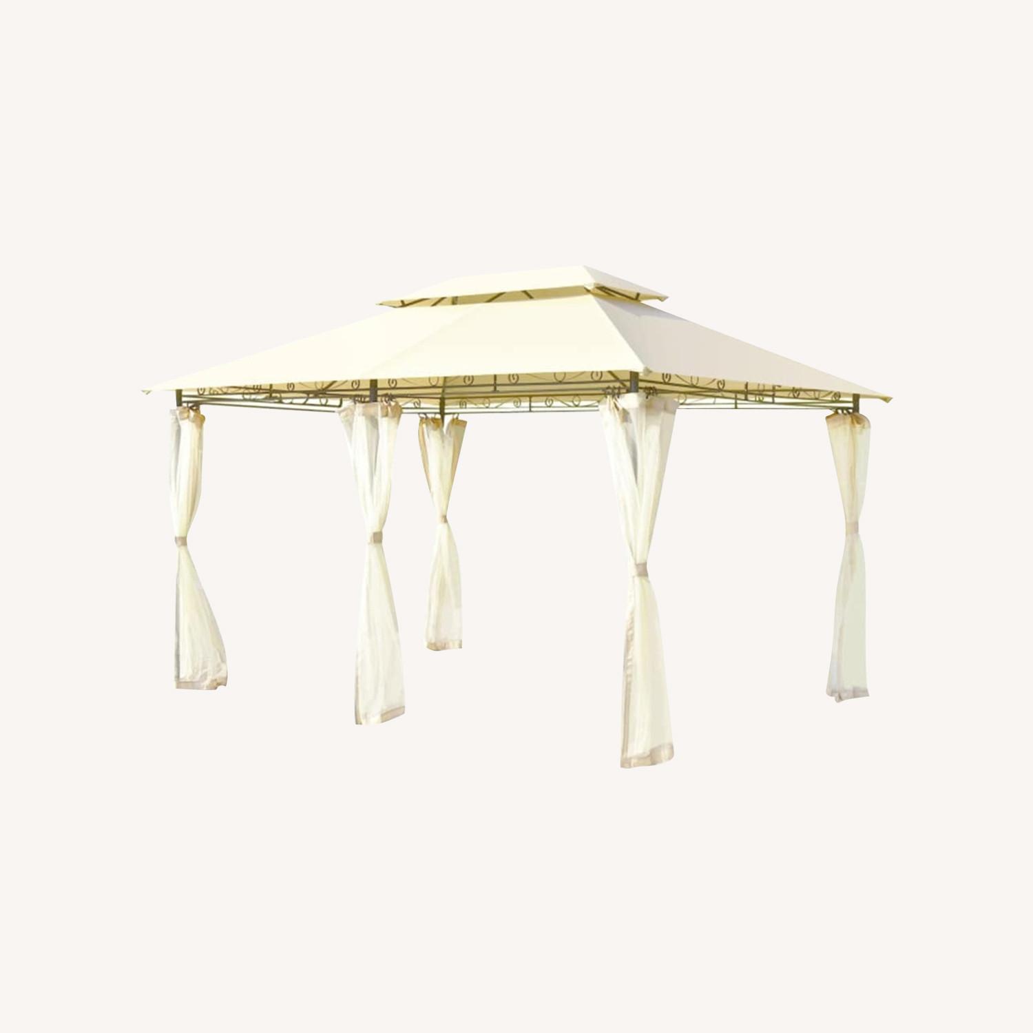 10 x 13 FT Patio Gazebo, 2-Tier Outdoor Gazebo - image-0