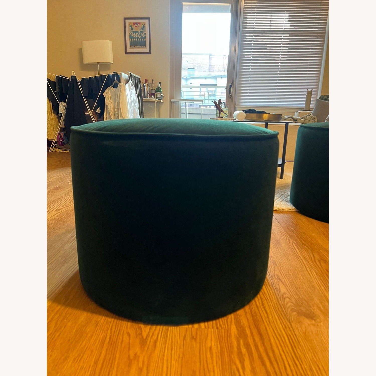 IKEA Grundsjoe Green Velvet Ottoman (Set of 2) - image-3