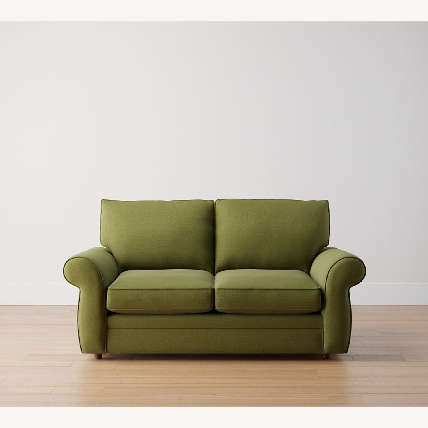 Pottery Barn Pearce Green Velvet Loveseat Sofa - image-5