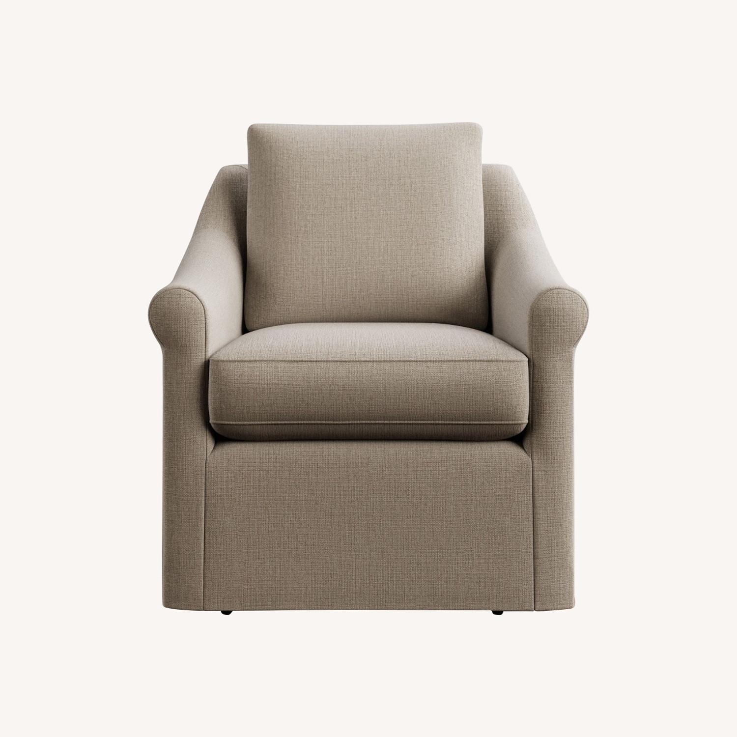 Pottery Barn Ayden Slipcover Swivel Chair - image-0