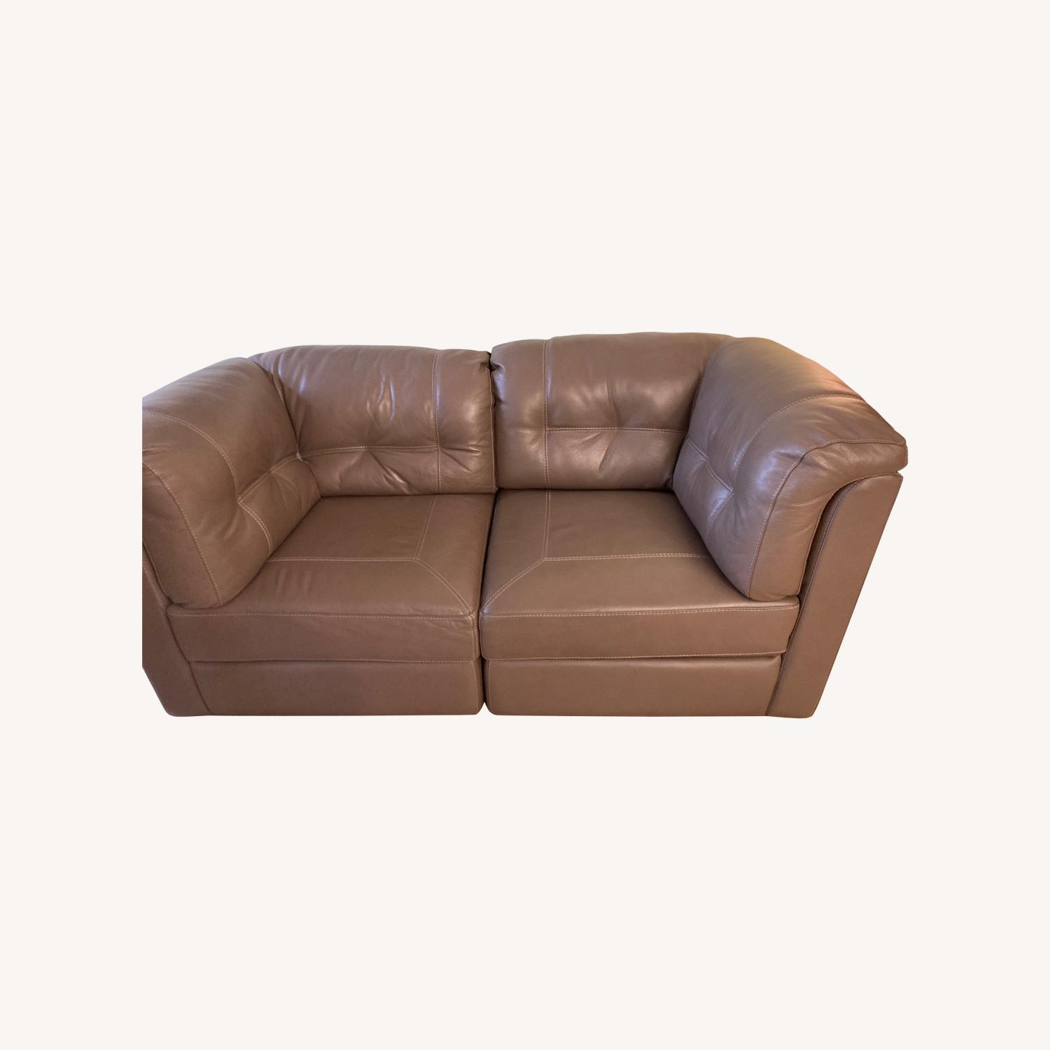 Macy's Private Label Leather Sofa - image-0