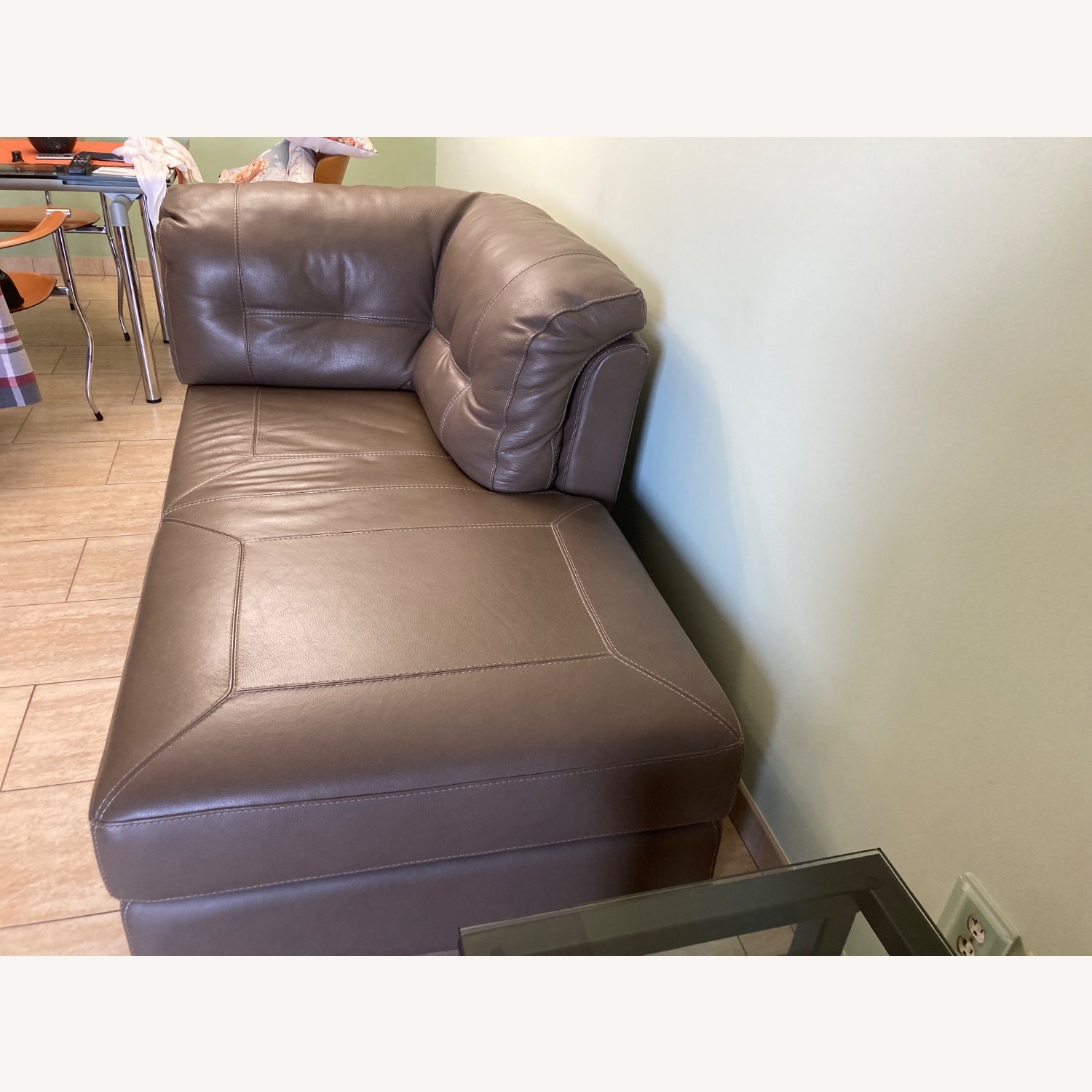 Macy's Leather Chaise - image-2