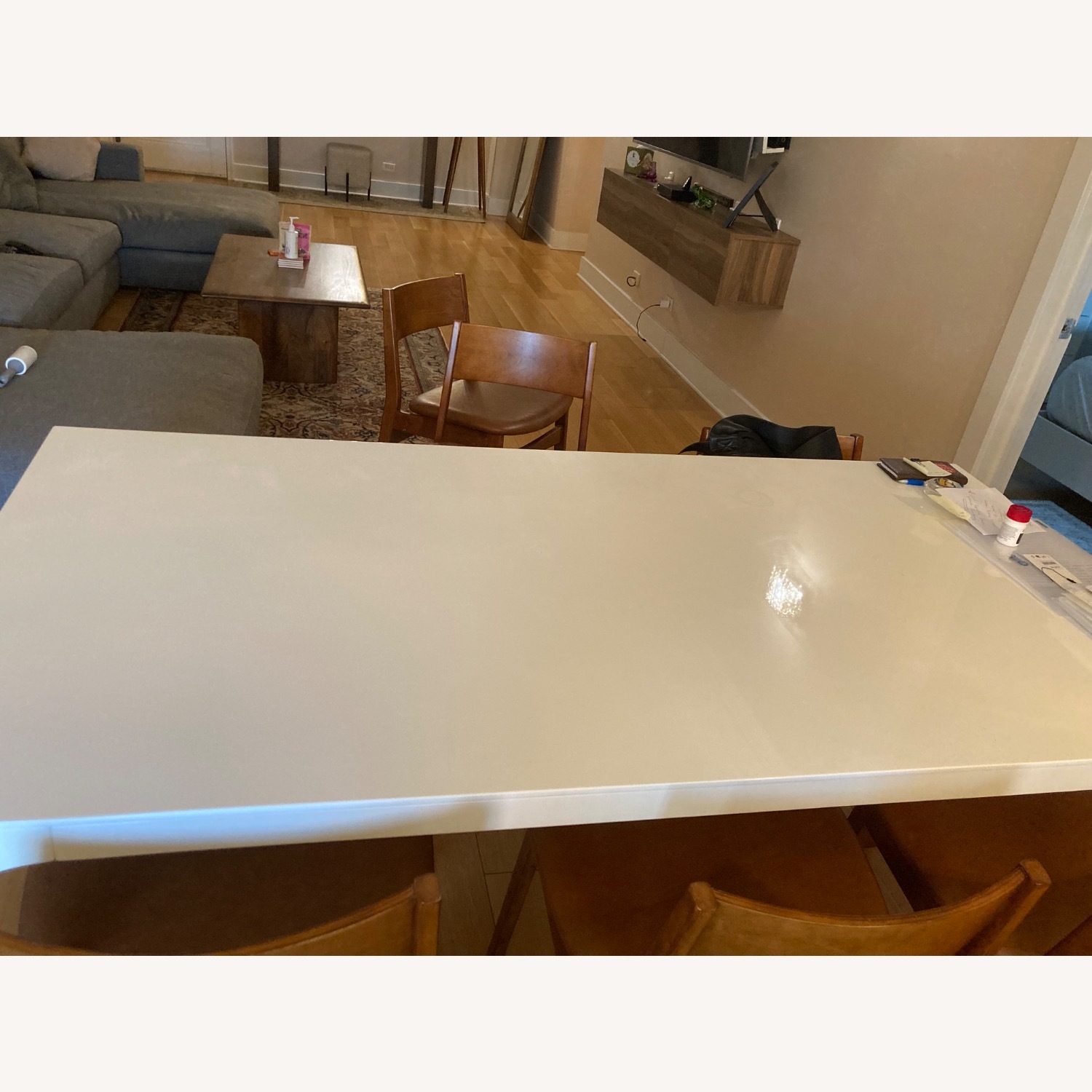 CB2 Aqua Virgo 72" Rectangular White Dining Table - image-3