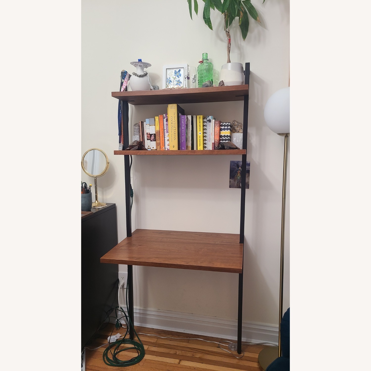 CB2 Wall Mount Walnut Wood Desk - image-4