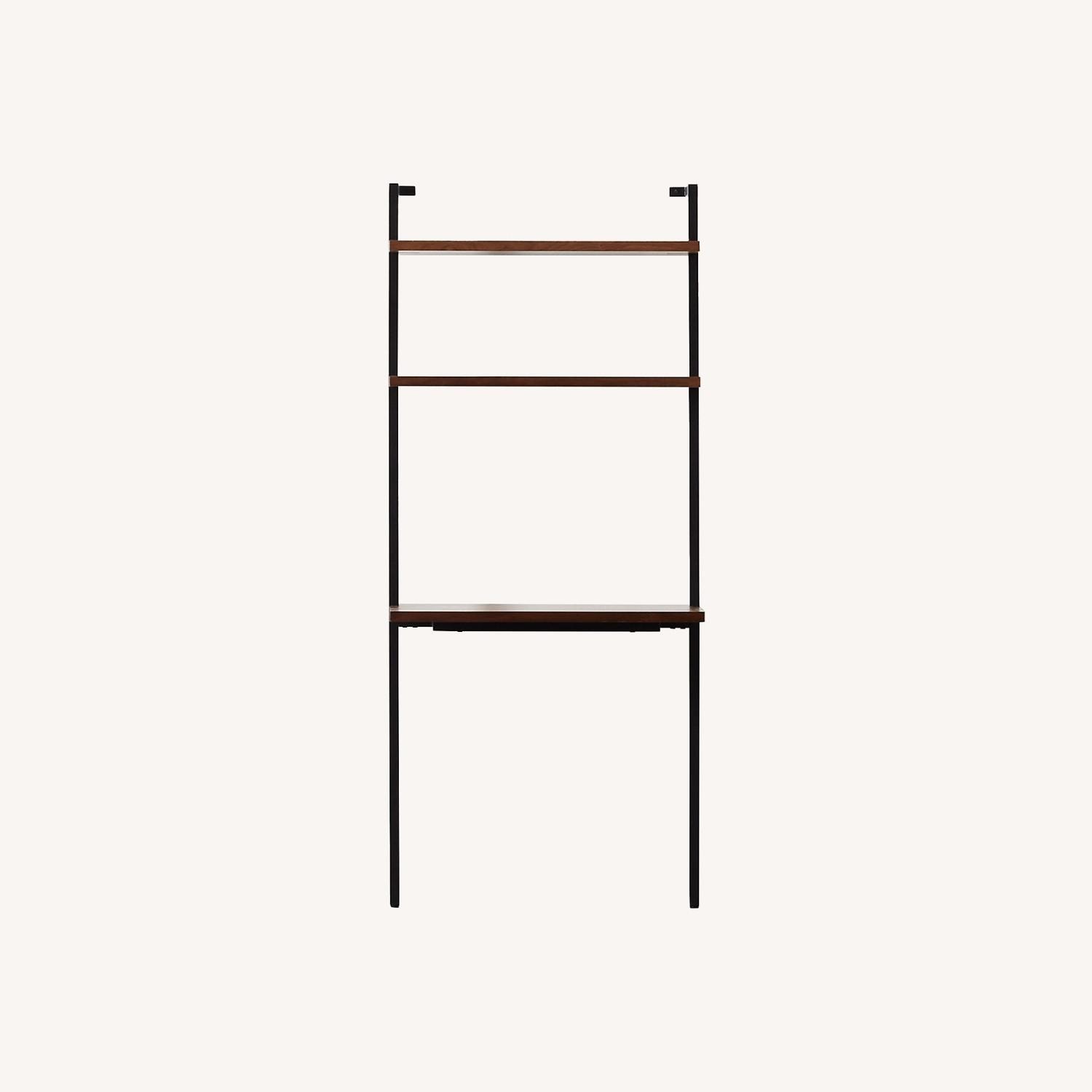 CB2 Wall Mount Walnut Wood Desk - image-0