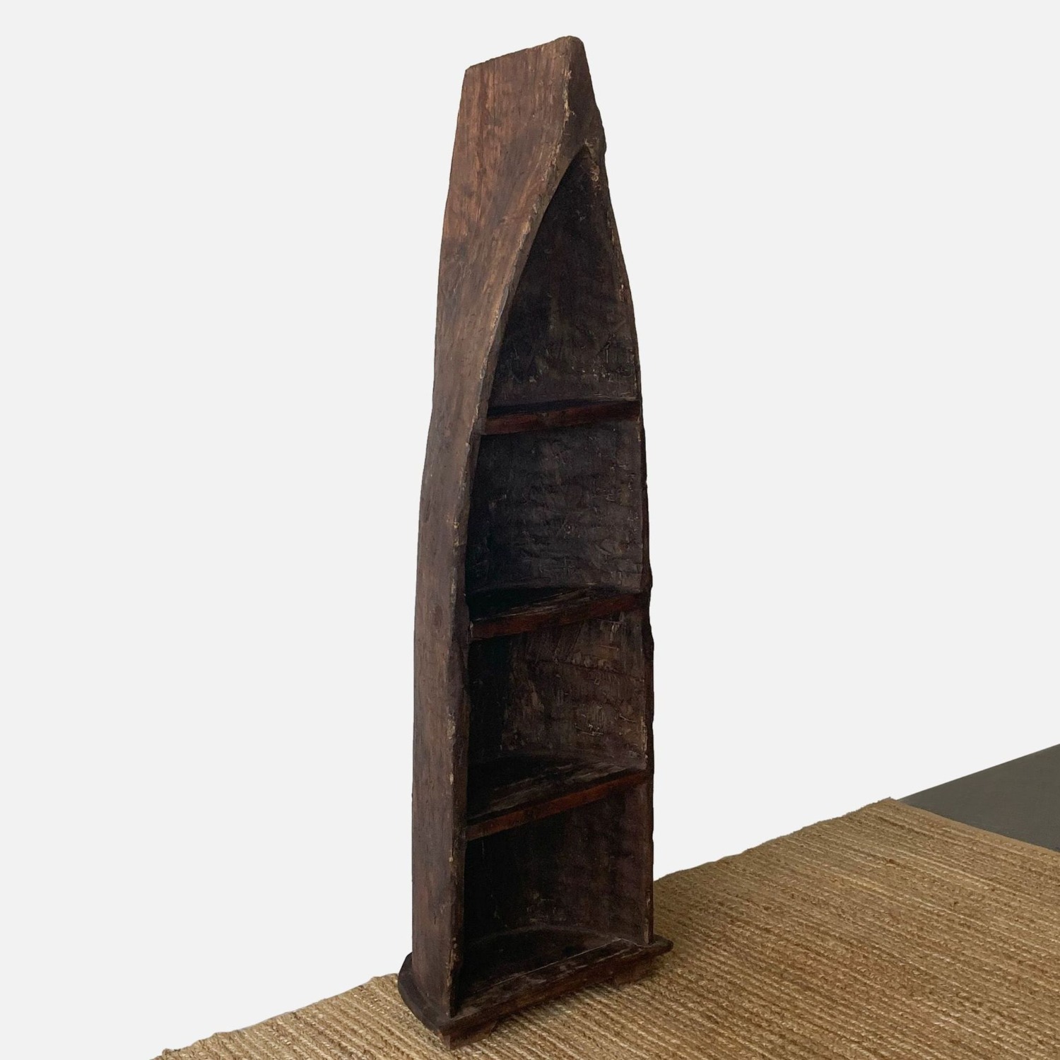 Hand Carved Balinese Canoe Bookshelf - image-2