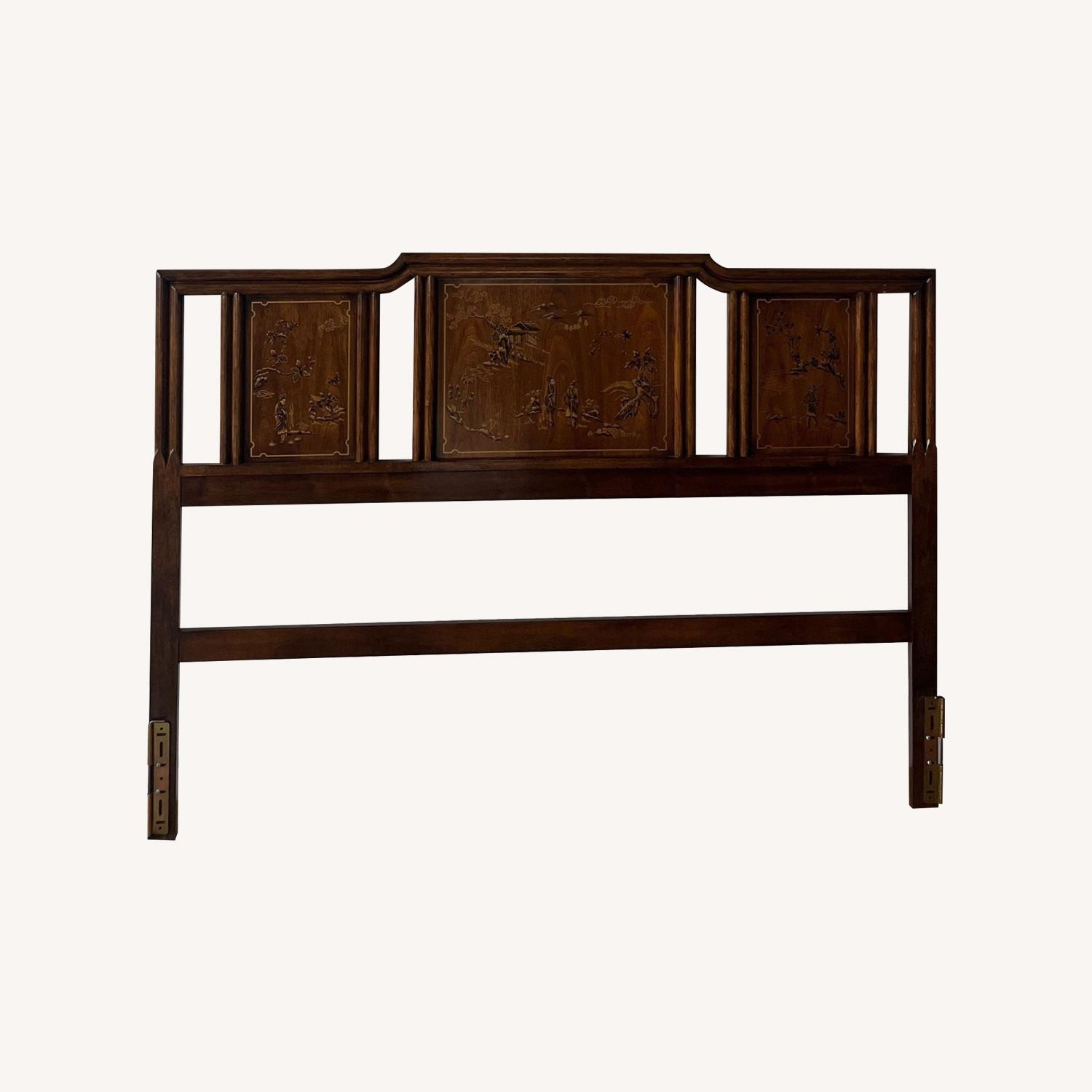 King Size Vintage Drexel Chinoiserie Headboard - image-0